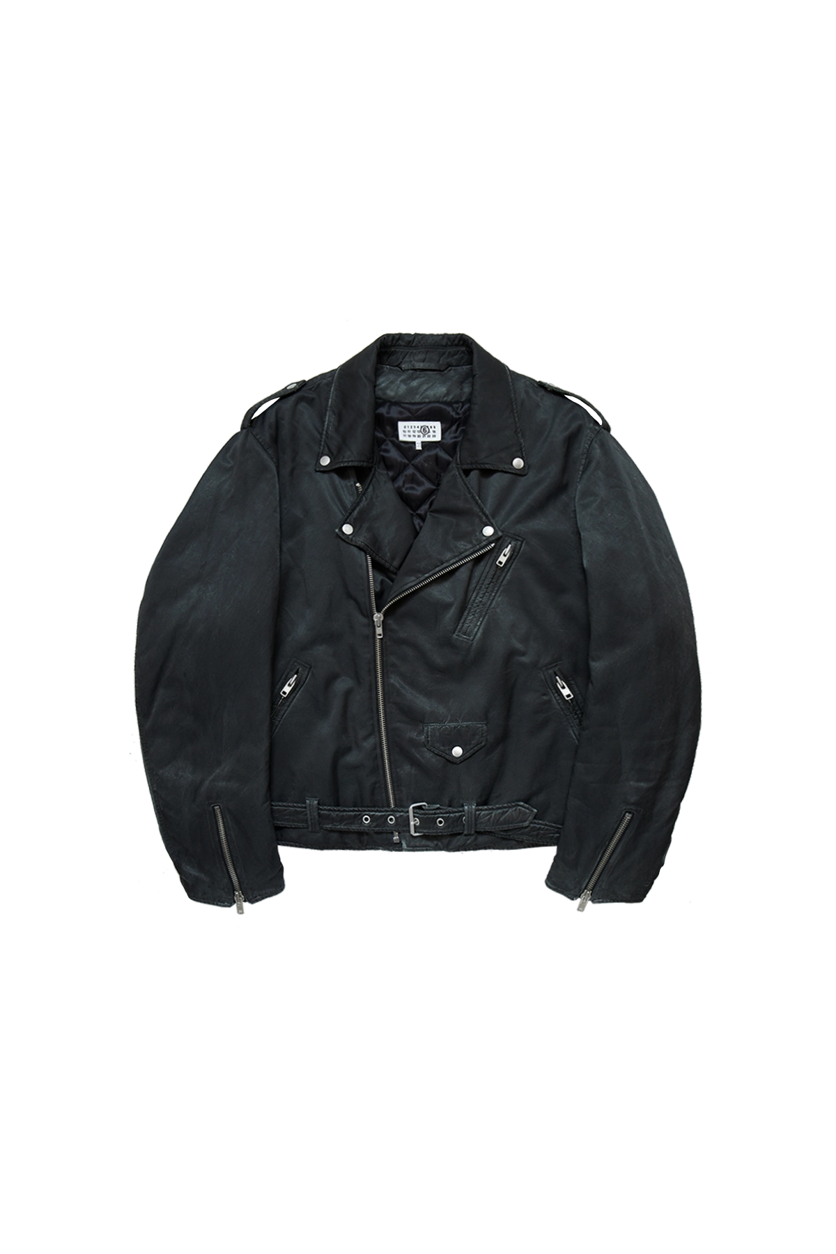 MM6 Maison Margiela Washed Cotton Biker Jacket Black – ESSXNYC