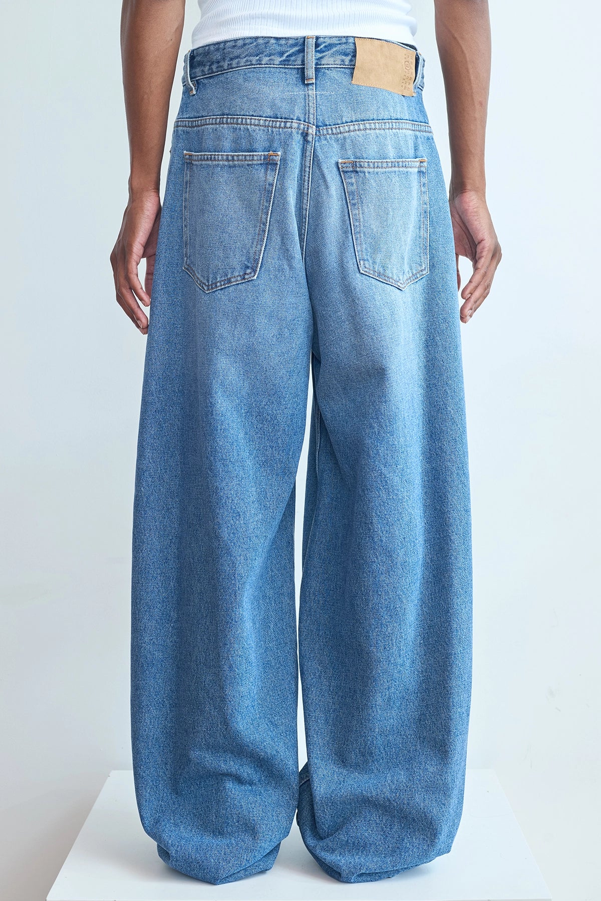 MM6 Blue Denim With Front Seam Medium Blue