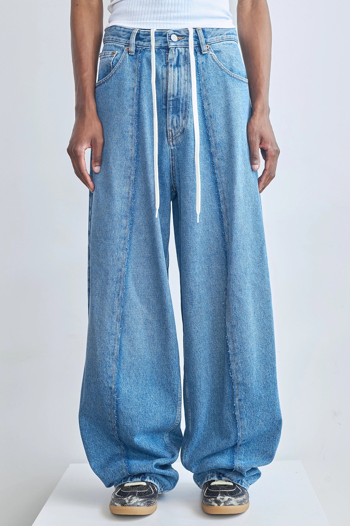 MM6 Blue Denim With Front Seam Medium Blue