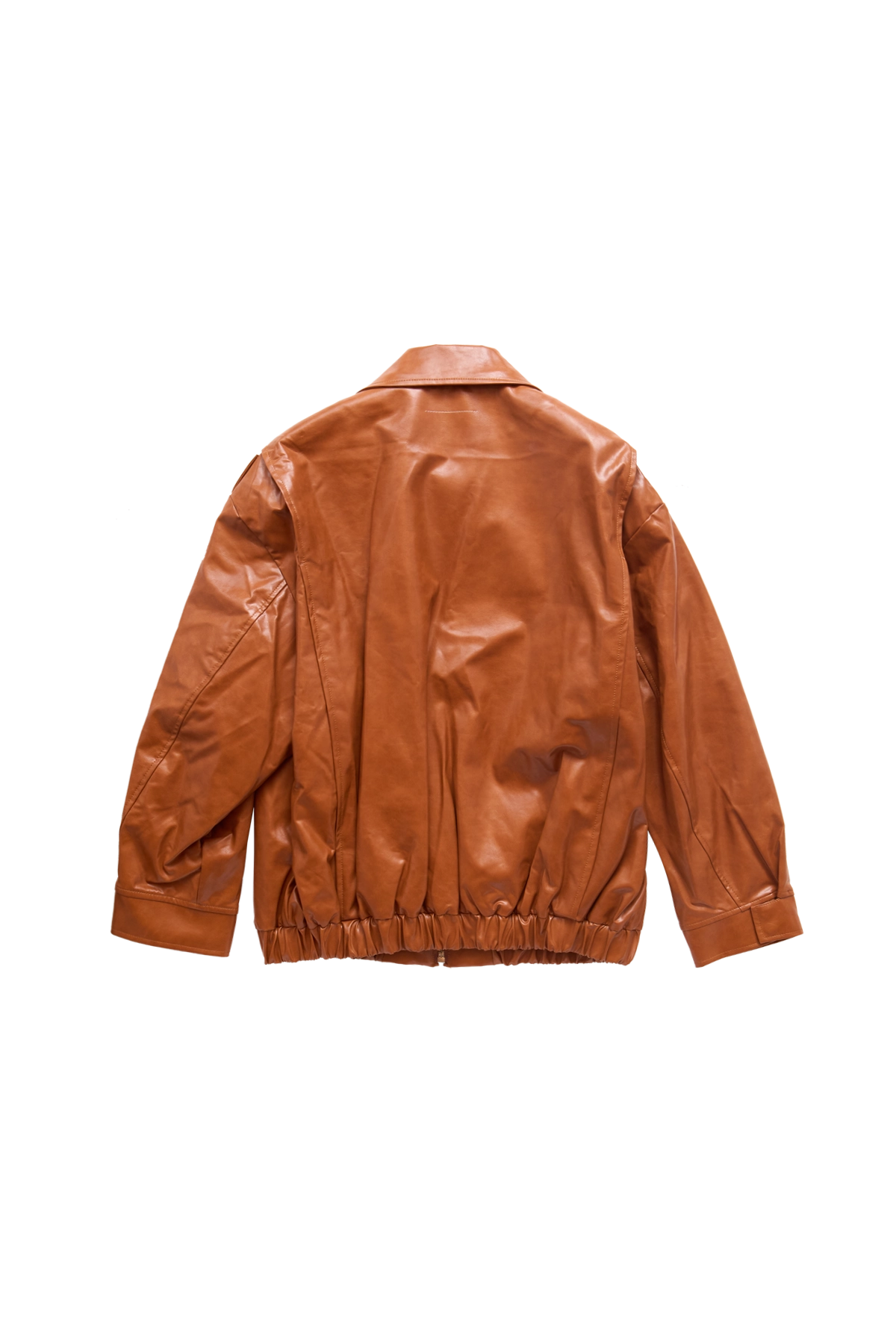 MM6 Maison Margiela Faux Leather Aviator Bomber Jacket Caramel