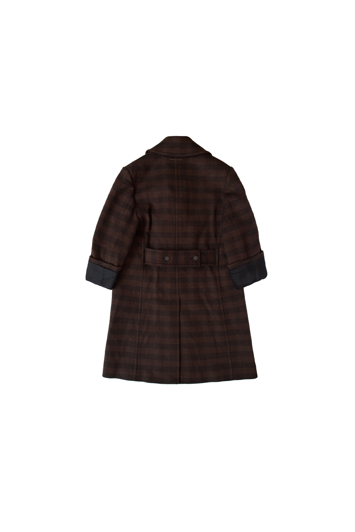 MM6 Maison Margiela Checked Wool Blend Coat Brown/Black MM6 Maison Margiela Checked Wool Blend Coat Brown/Black