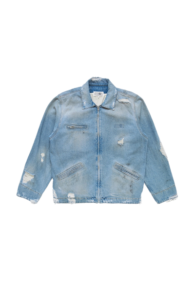 MM6 Maison Margiela Zip-Up Denim Jacket Blue – ESSXNYC MM6 Maison Margiela Zip-Up Denim Jacket Blue – ESSXNYC
