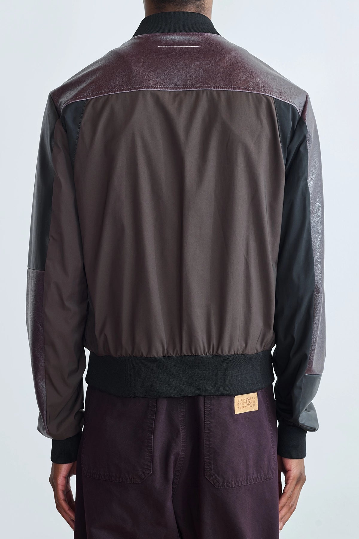 MM6 Maison Margiela Paneled Bomber Jacket Brown/Black/Burgundy Back