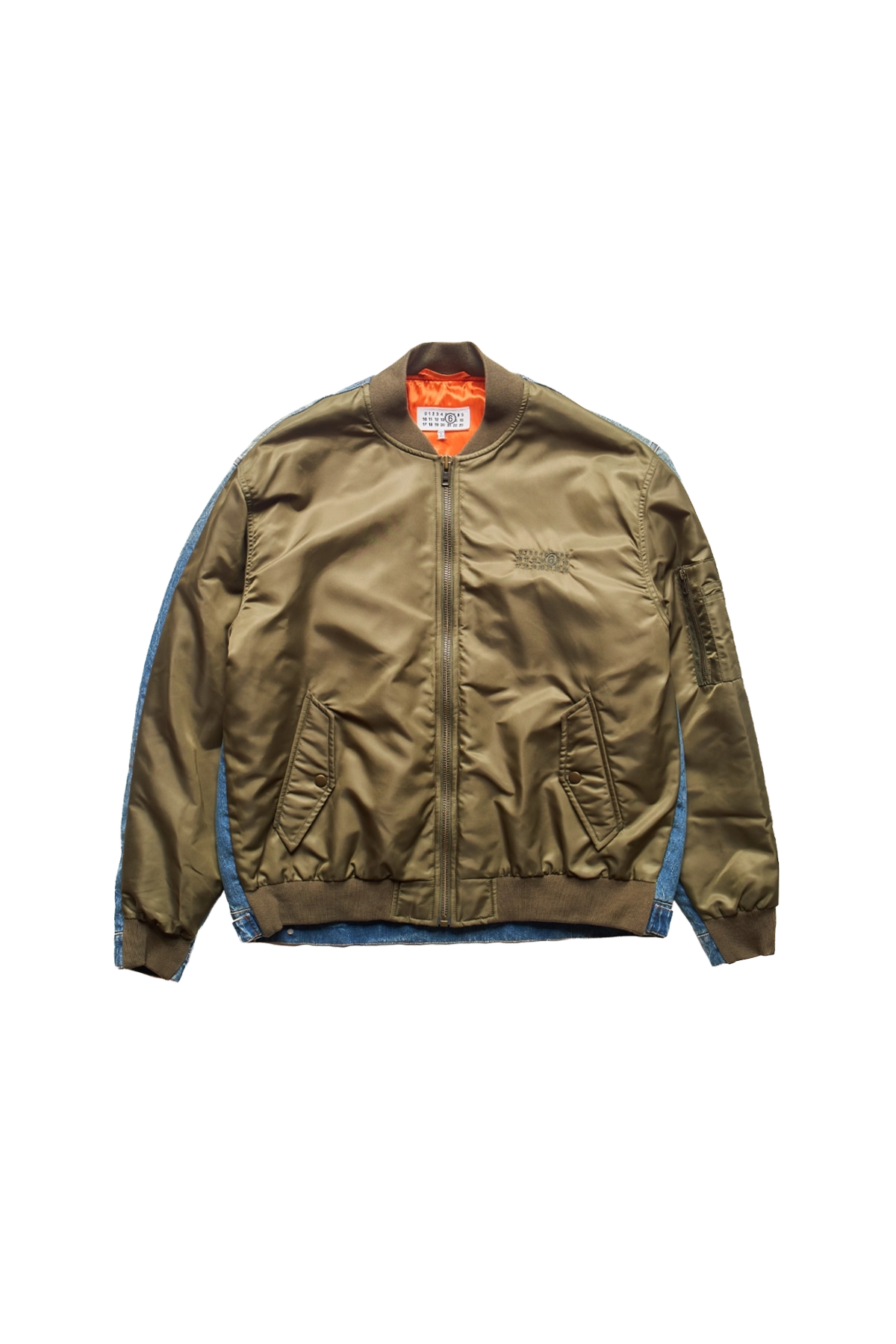 MM6 Split Denim And Nylon Bomber Jacket