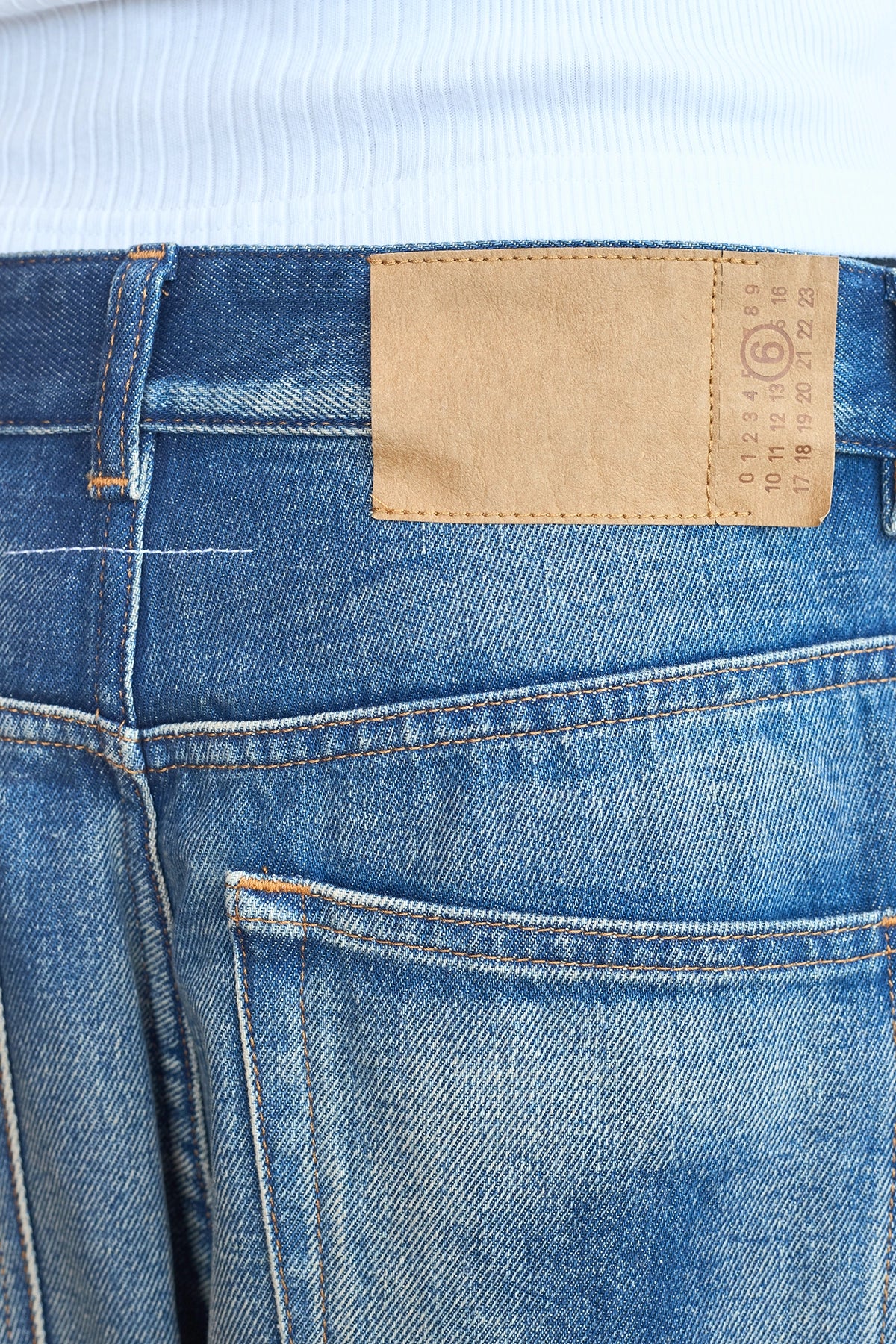 MM6 Washed Denim Jeans Medium Logo Patch