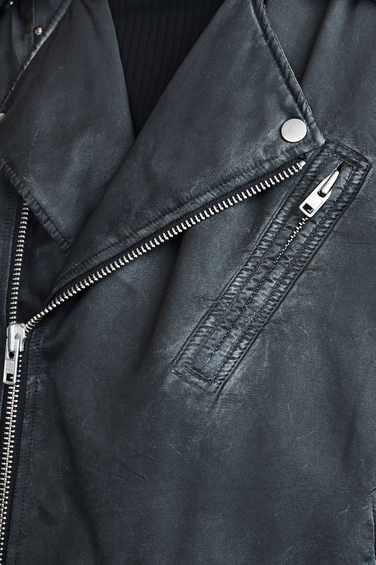MM6 Washed Cotton Biker Jacket Detail