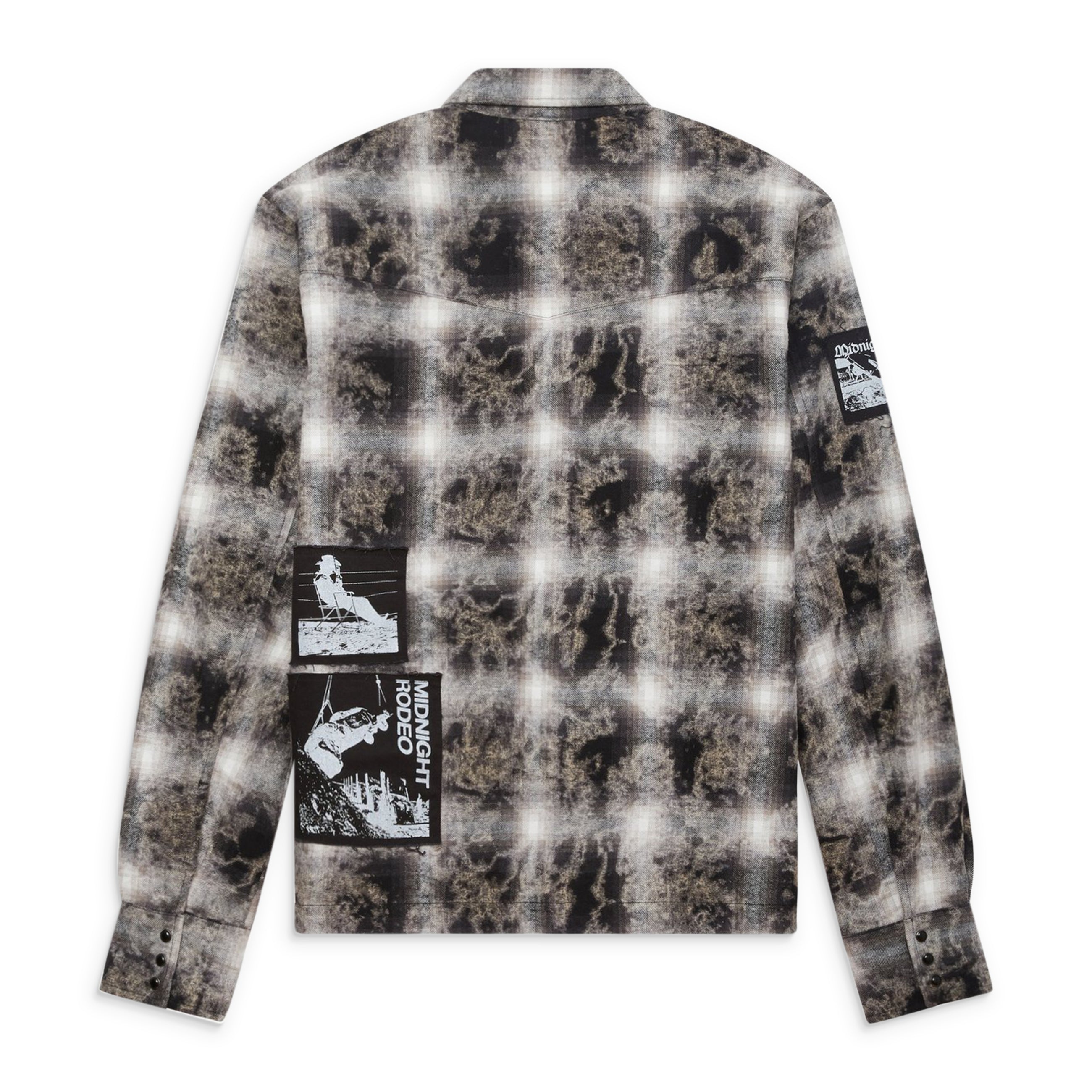Midnight Rodeo Distressed Flannel Shirt Multicolor