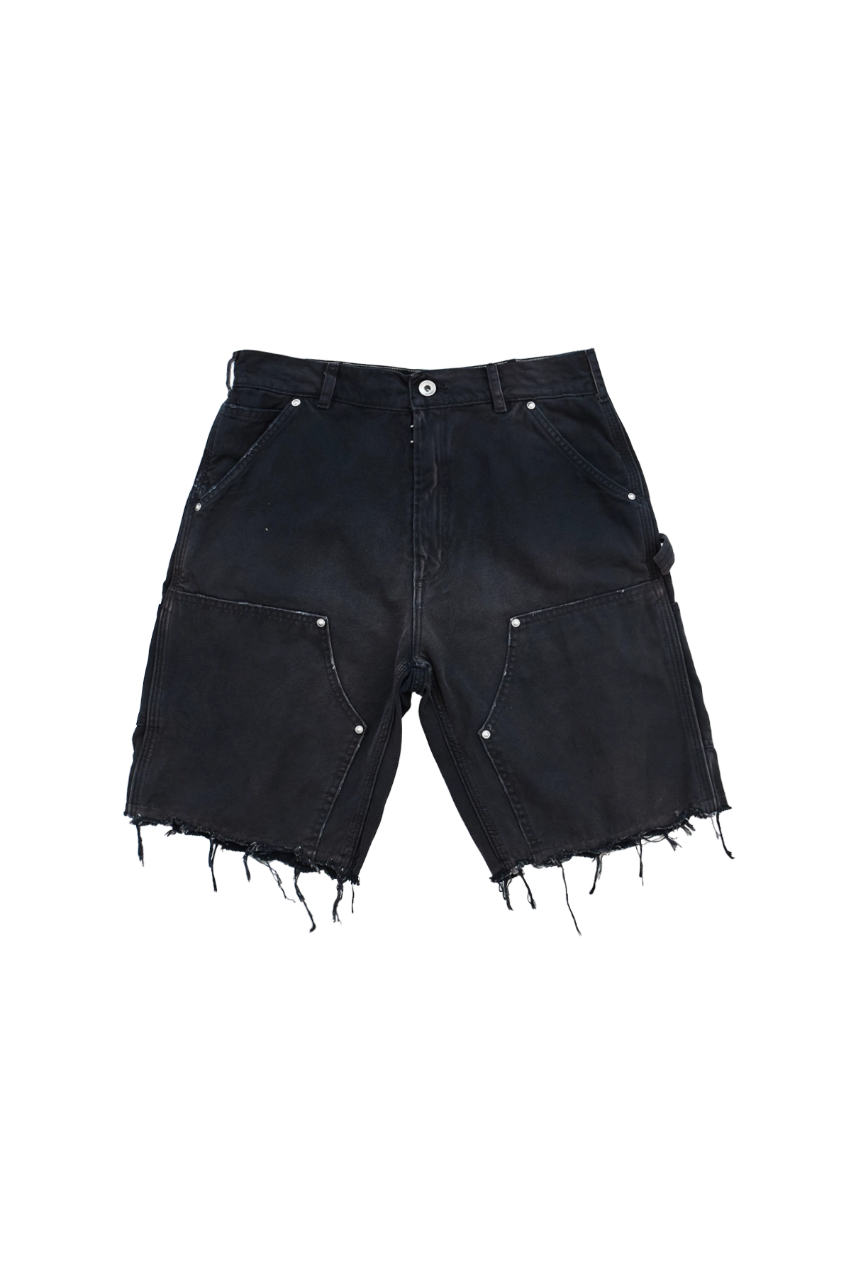 Maison Margiela Cotton Canvas Shorts With Rivets Black