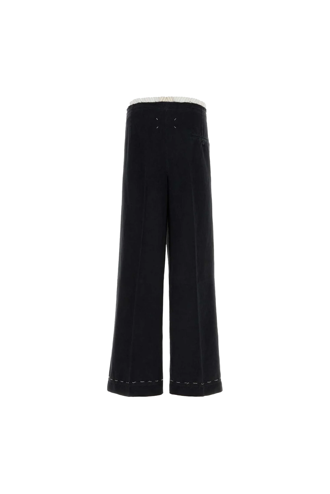 Maison Margiela Work-In-Progress Trousers With Contrast Stitching Black 1