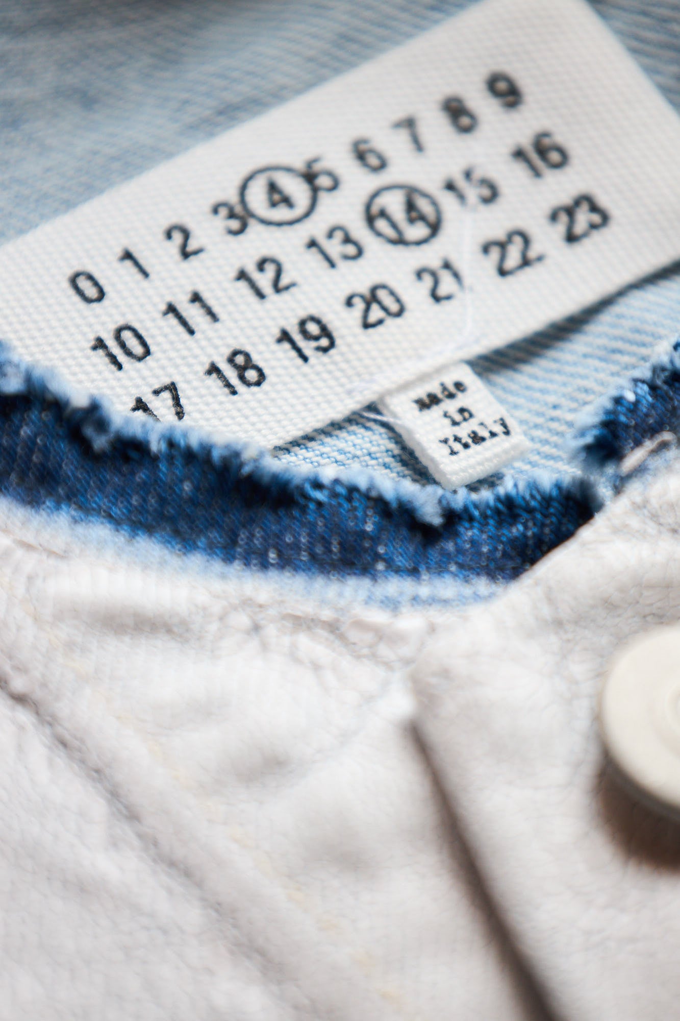 Maison Margiela Collarless Denim Jacket Icy Slip Blue