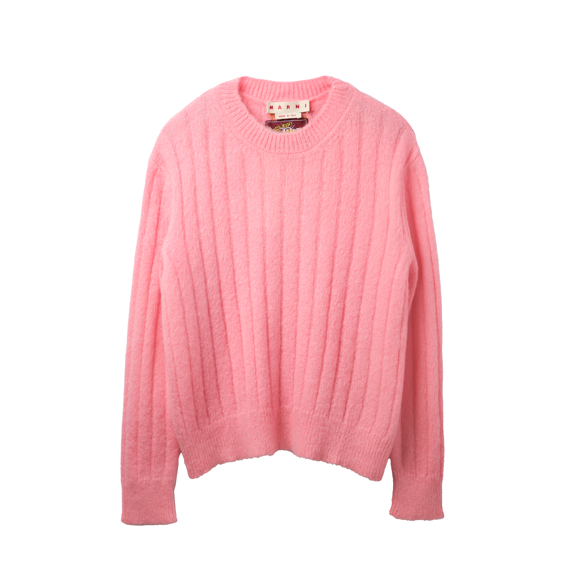 Marni Fuzzy Printed Brushed Crew Neck Sweater Pink – ESSXNYC Marni Fuzzy Printed Brushed Crew Neck Sweater Pink – ESSXNYC