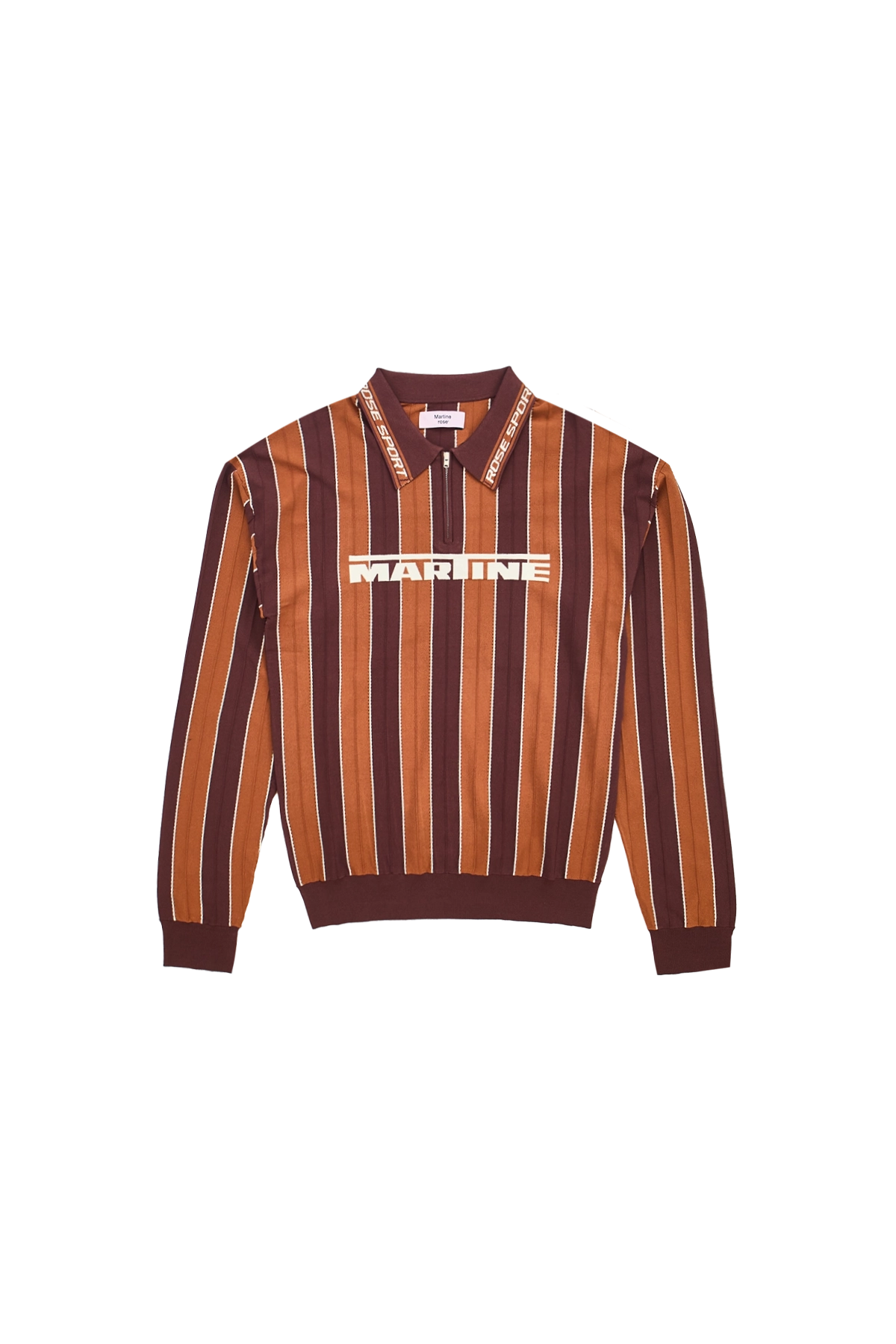 Martine Rose Signature Striped Polo Brown