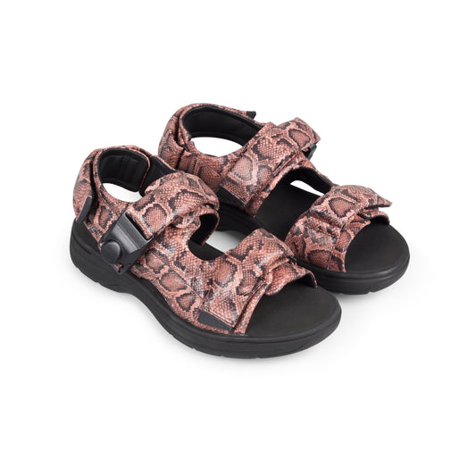 Martine Rose x Clarks Snake-Print Recycled-Polyester Women's Sandal PINK