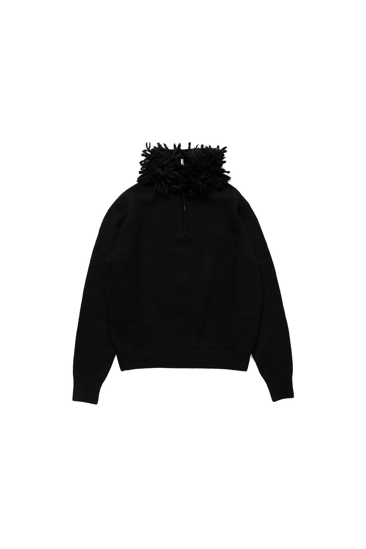 McQueen Mohair Fringes Sweater Black