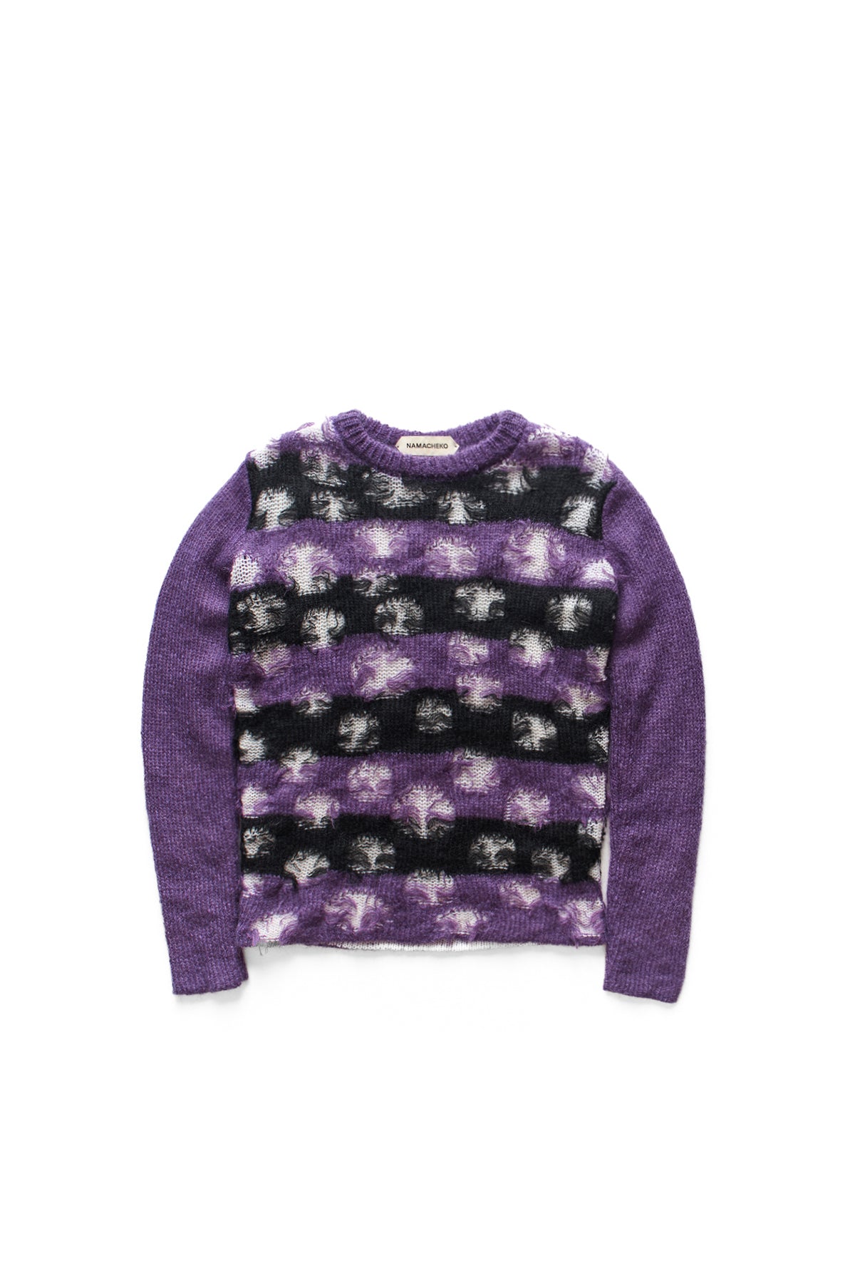 Namacheko Double Layer Intarsia Crewneck Purple 11872