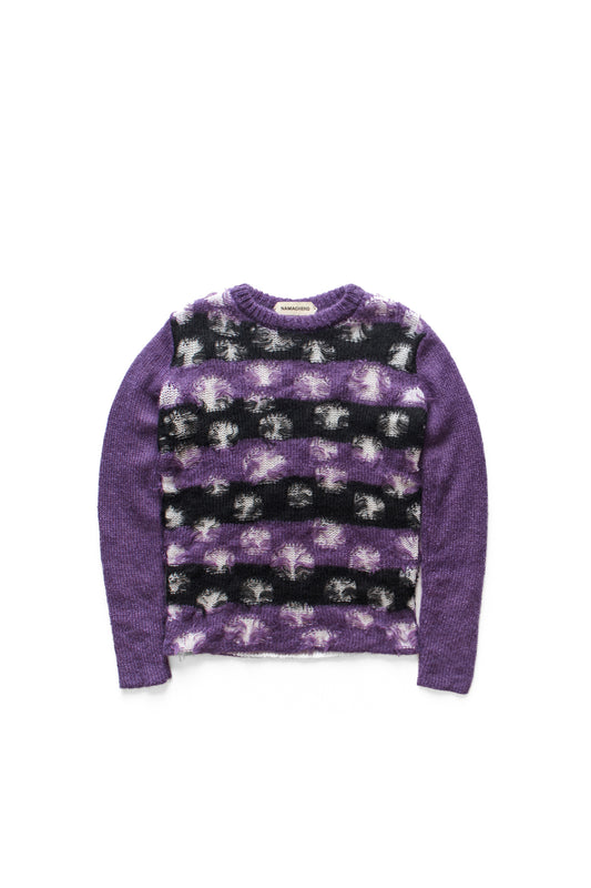 Namacheko Double Layer Intarsia Crewneck Purple 11872