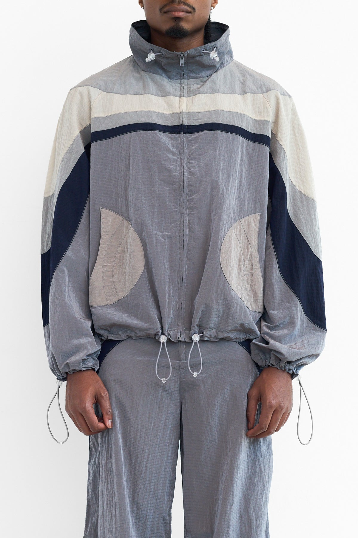 ERL Nylon Rave Jacket Grey Front