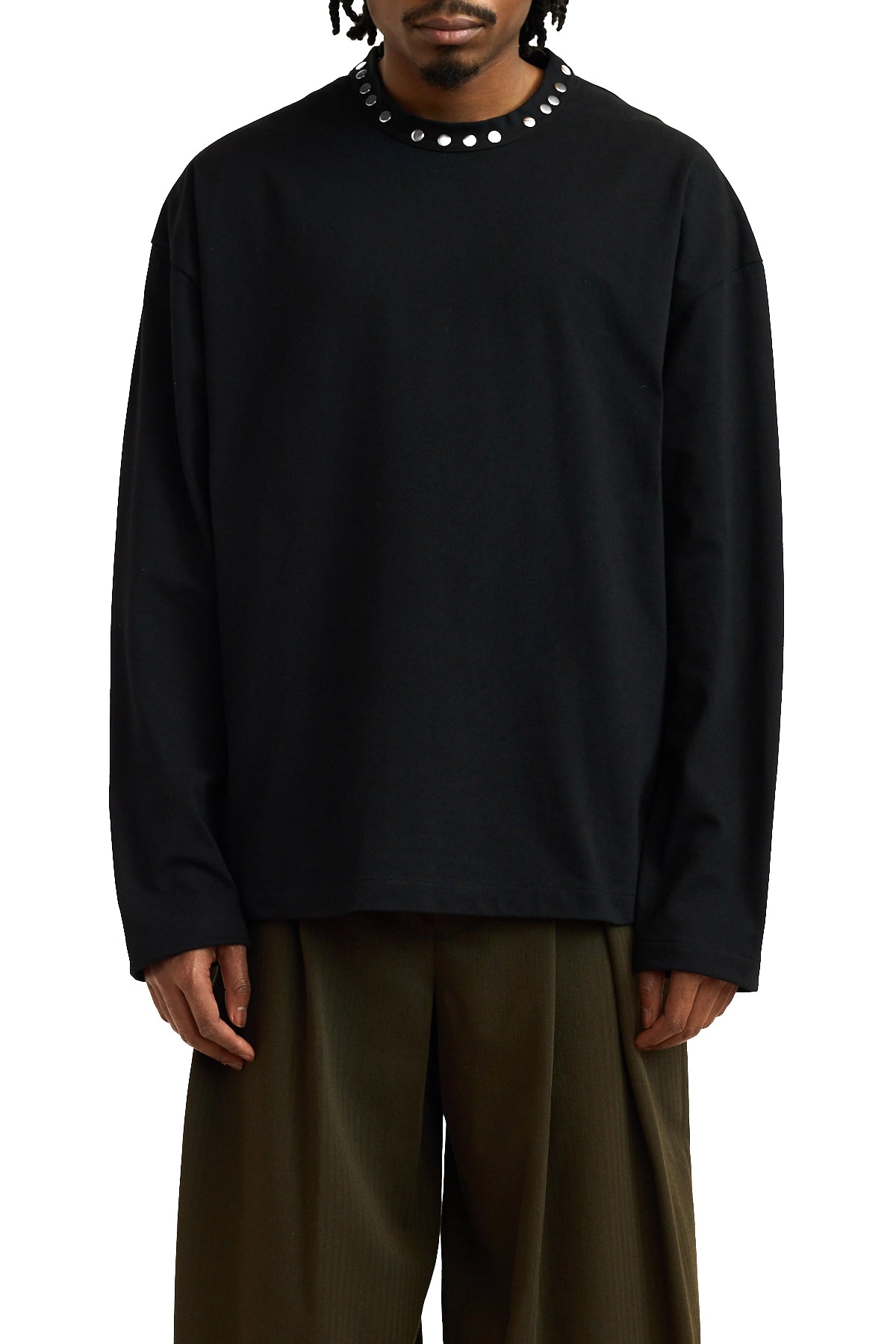 Jil Sander Studded Long Sleeve T-Shirt Black