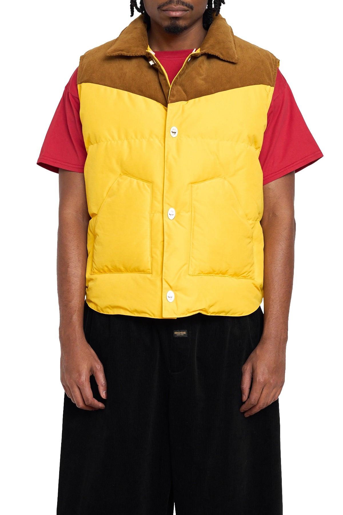 Wales Bonner Brixton Vest Yellow / Brown