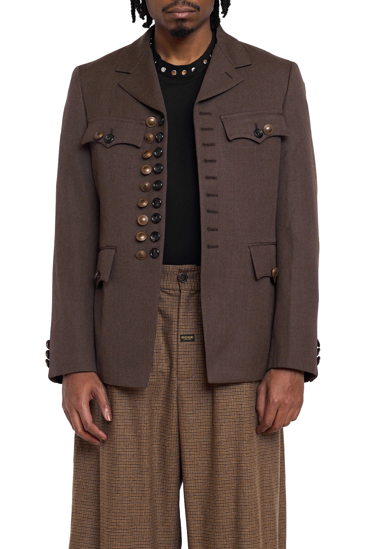Comme Des Garcons Homme Plus Military Blazer With Buttons 1-Brown