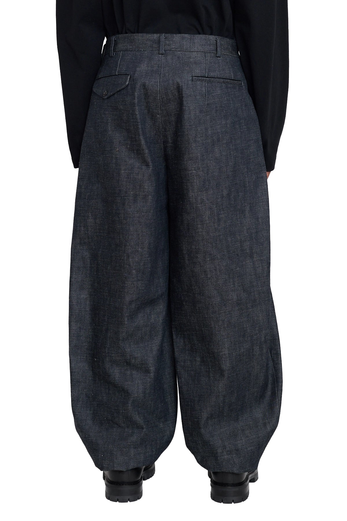 Cdg Homme Plus Pleated Denim Trousers 1-Indigo