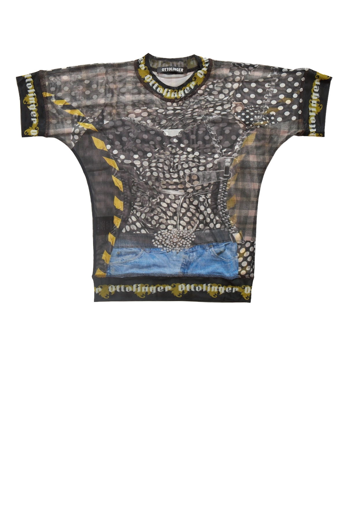 Ottolinger Mesh T-Shirt Polka Dot Zip Print