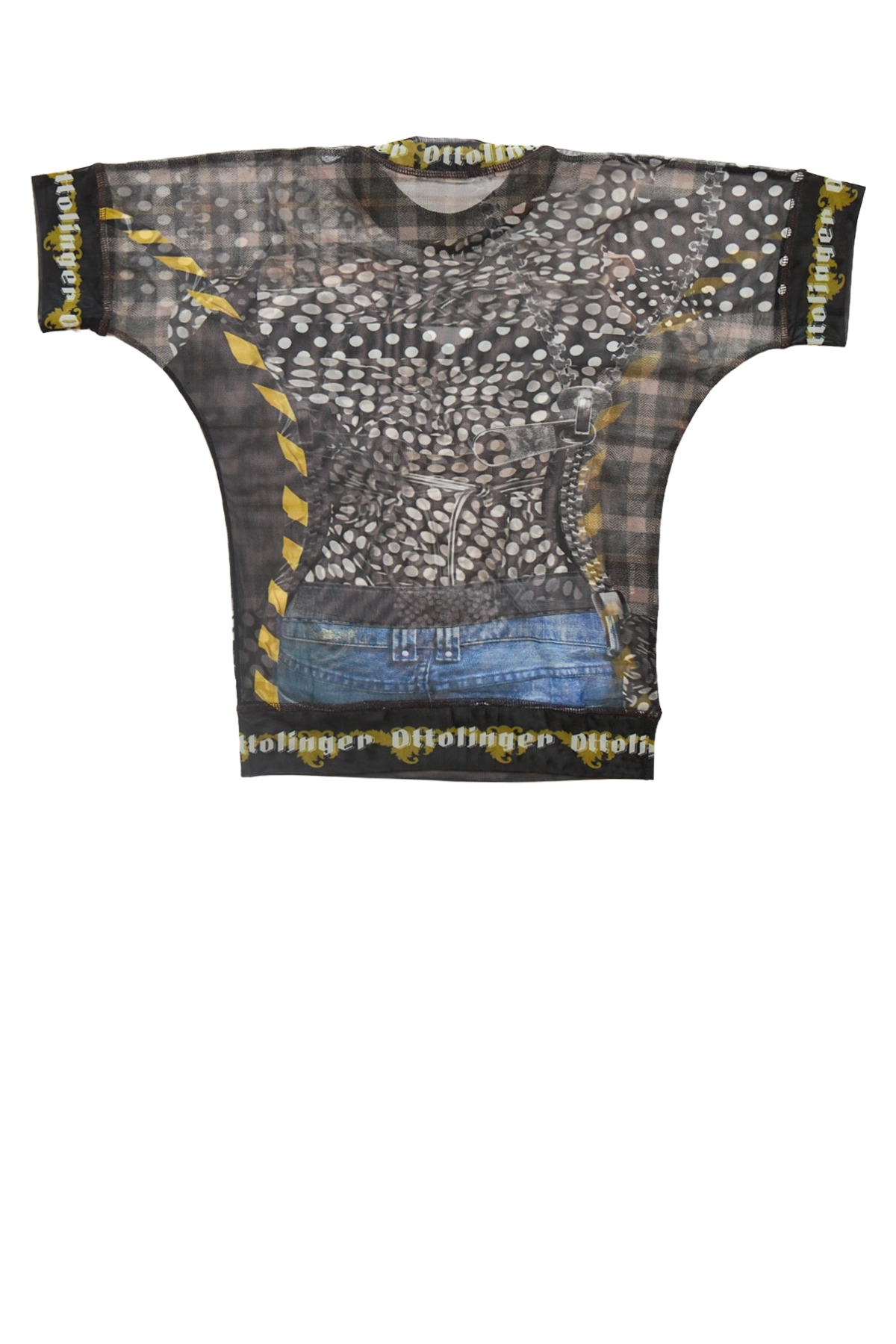 Ottolinger Mesh T-Shirt Polka Dot Zip Print