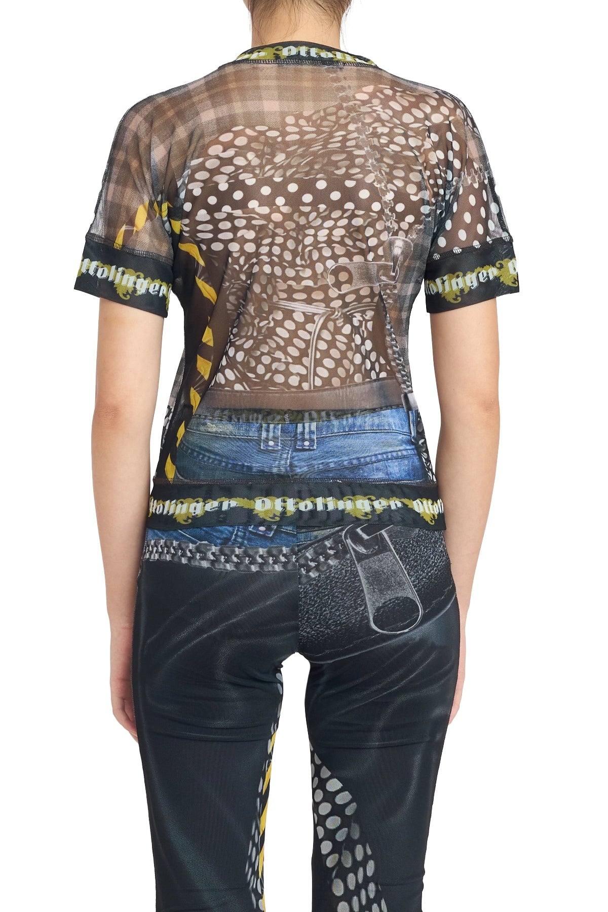 Ottolinger Mesh T-Shirt Polka Dot Zip Print