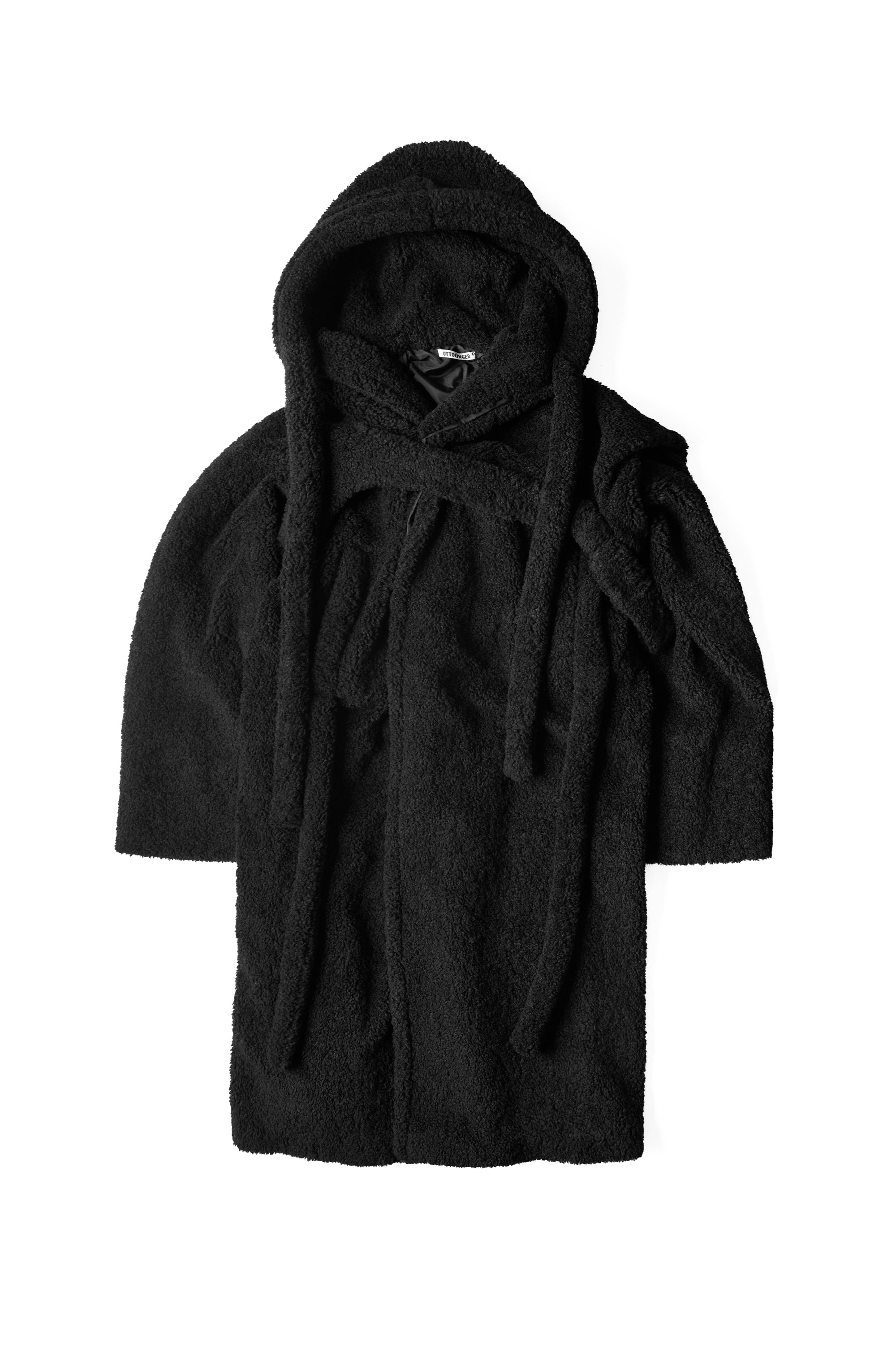 OTTOLINGER Wrap Teddy Long Coat Black 12835