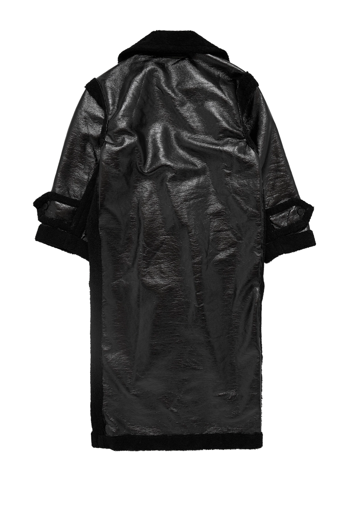 Ottolinger Shearling Oversize Split Coat Black