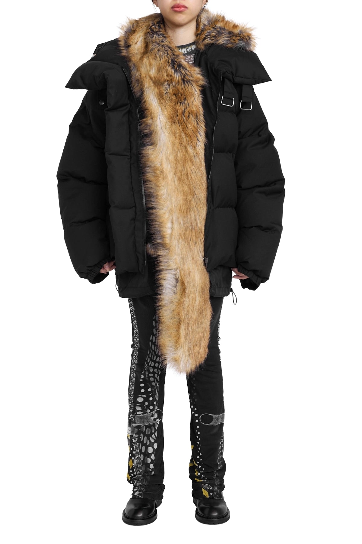 Ottolinger High Collar Puffer Jacket Black – ESSXNYC