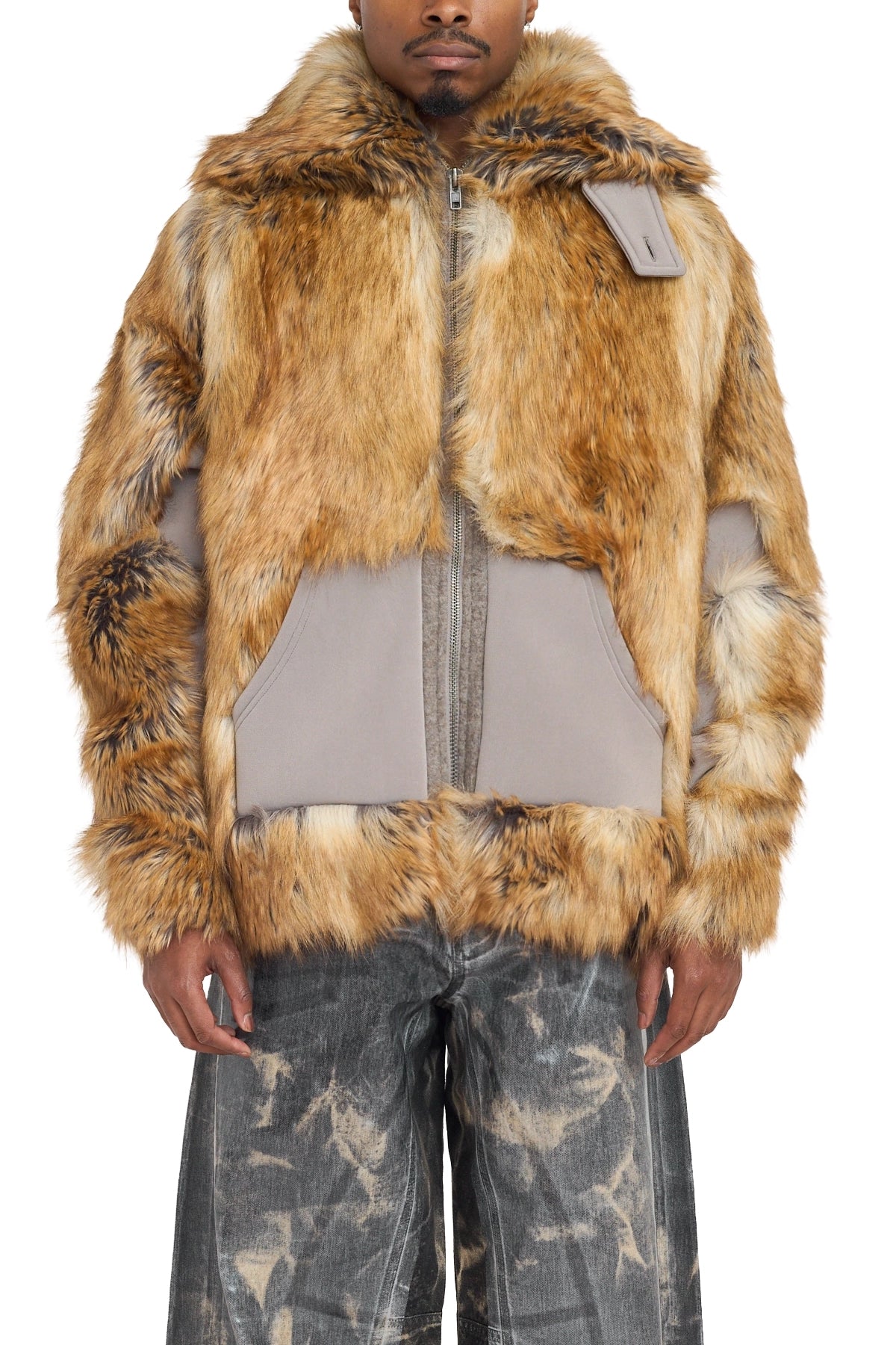 Ottolinger Oversized Fury Multiline Jacket Furry