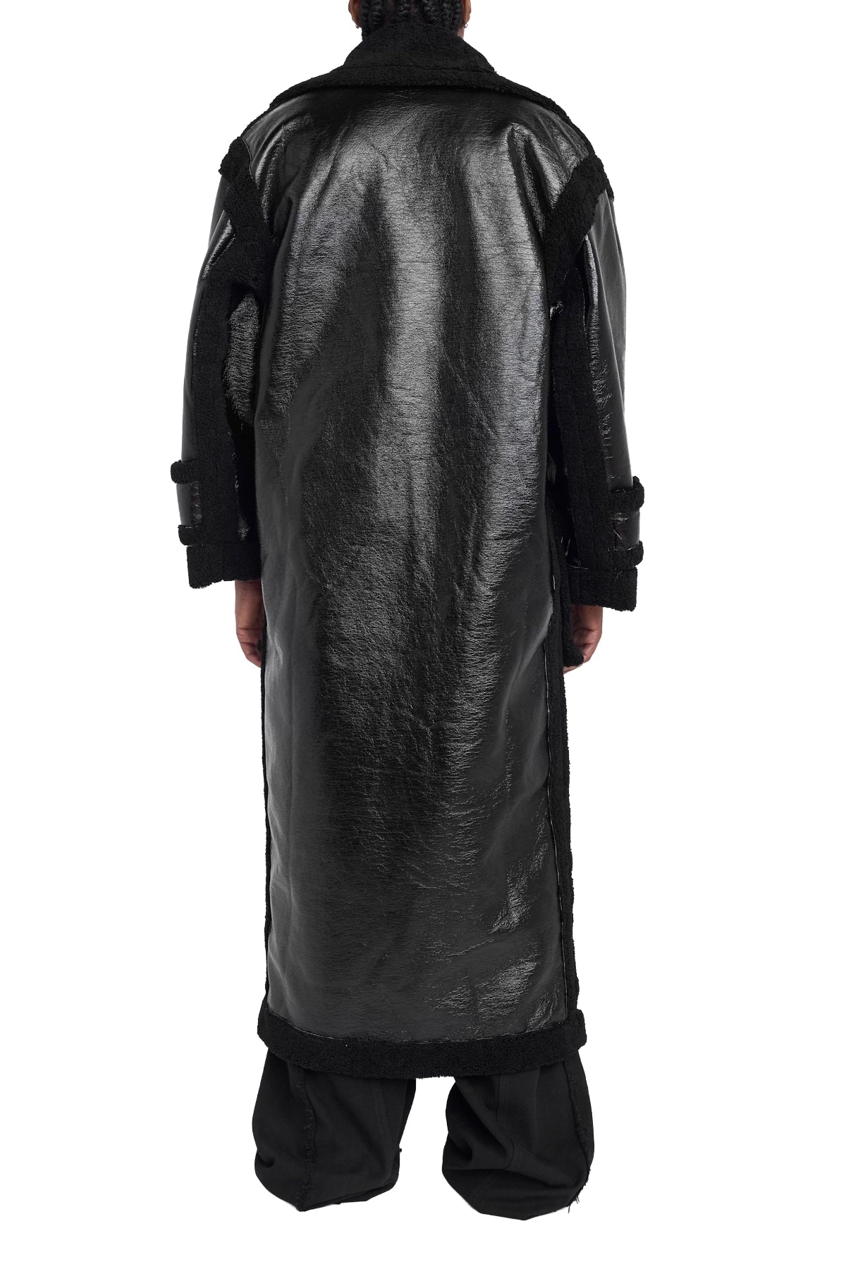 Ottolinger Shearling Oversize Split Coat Black