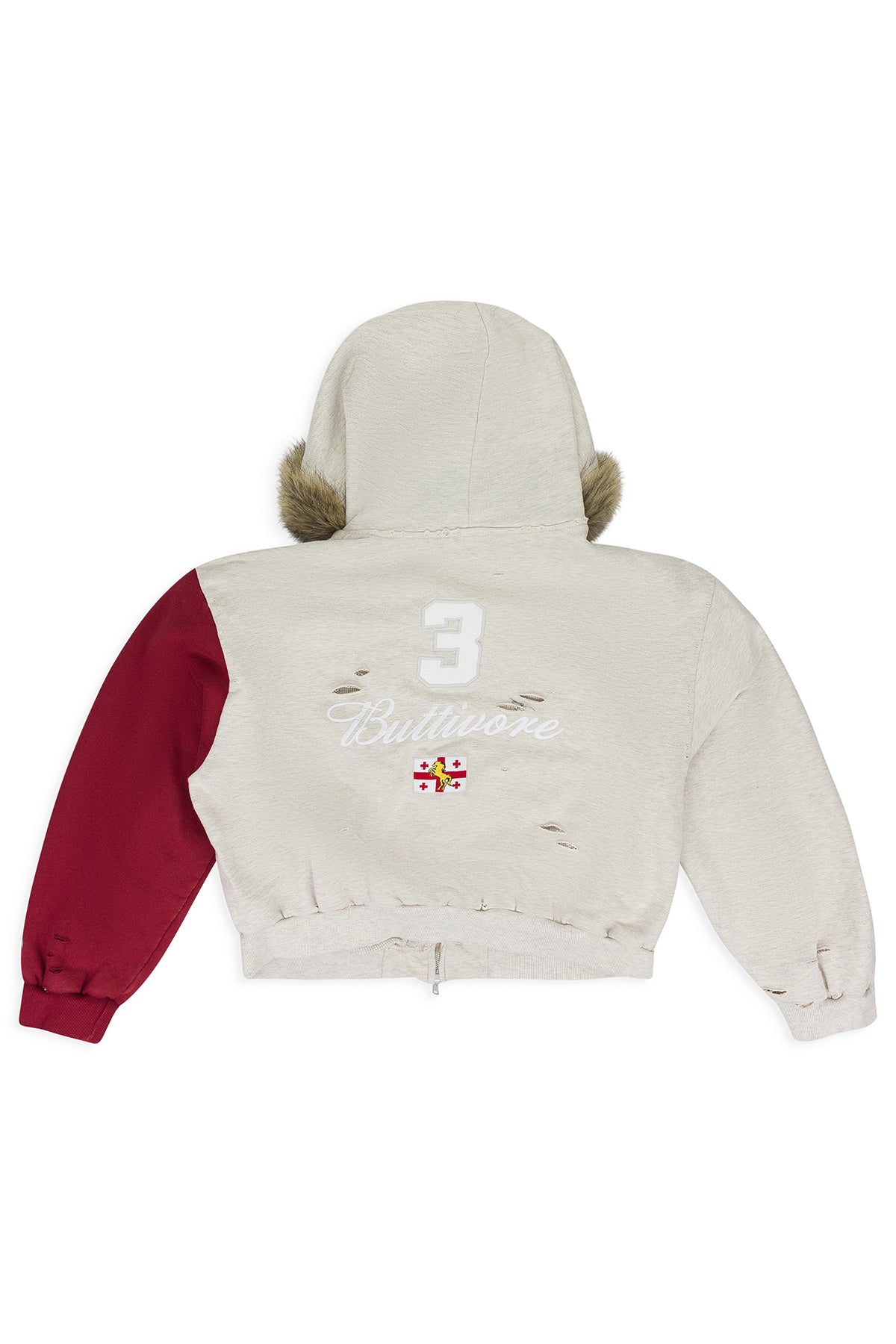 Protocol Index Buttivore Fur Lining Zip Hoodie Beige