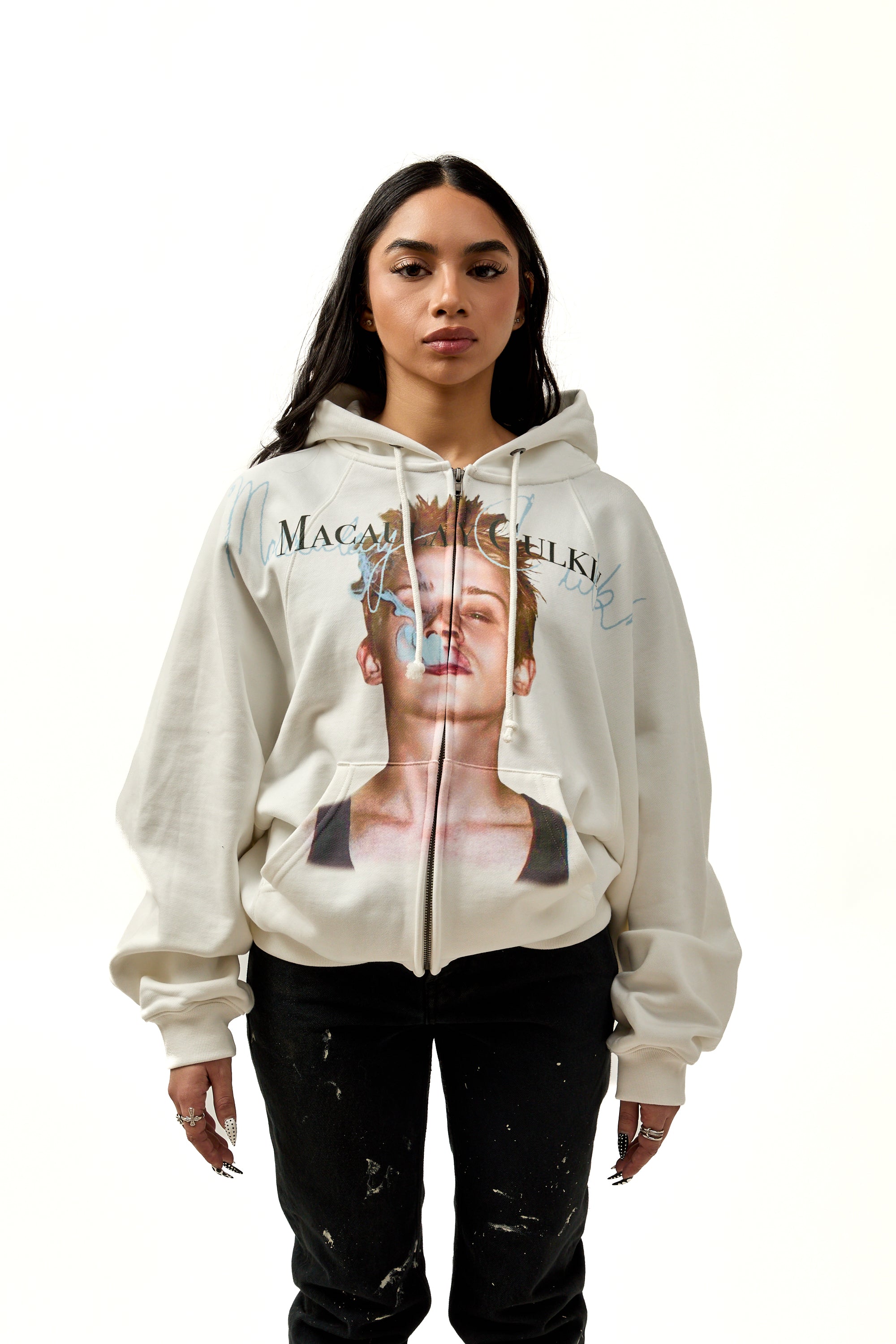 Praying Macully Hoodie White