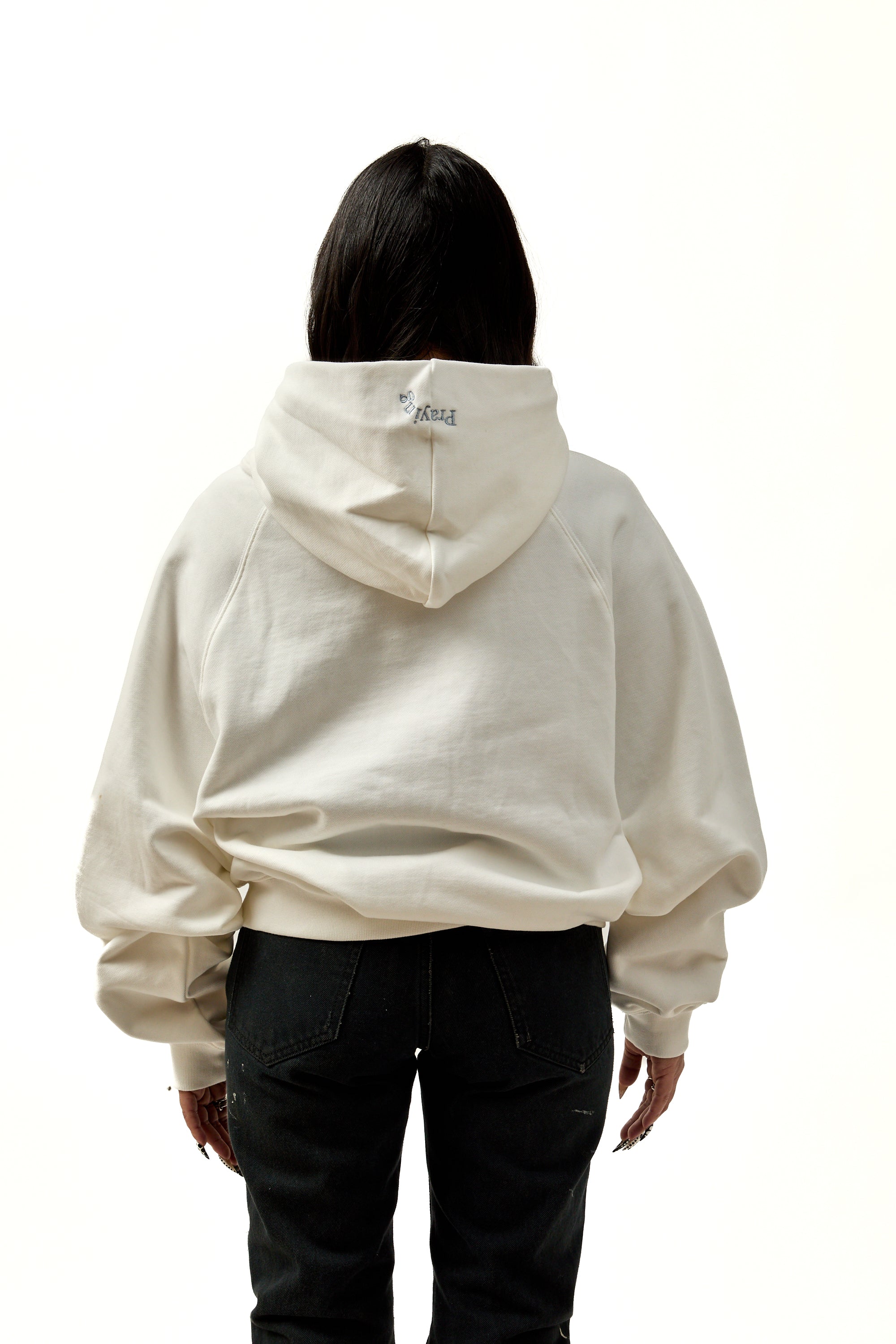 Praying Macully Hoodie White