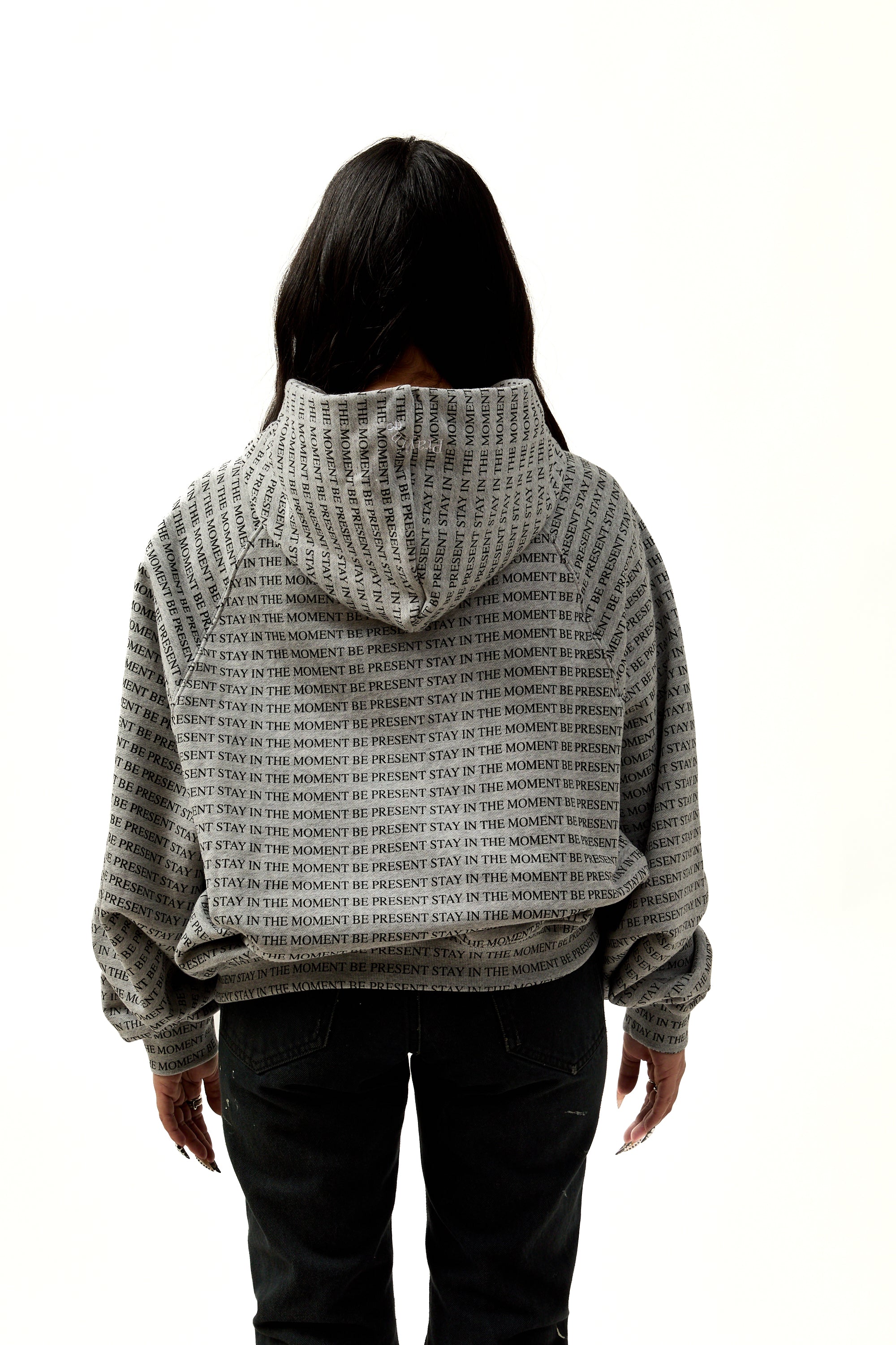 Praying Stay In The Moment Hoodie Grey – ESSXNYC