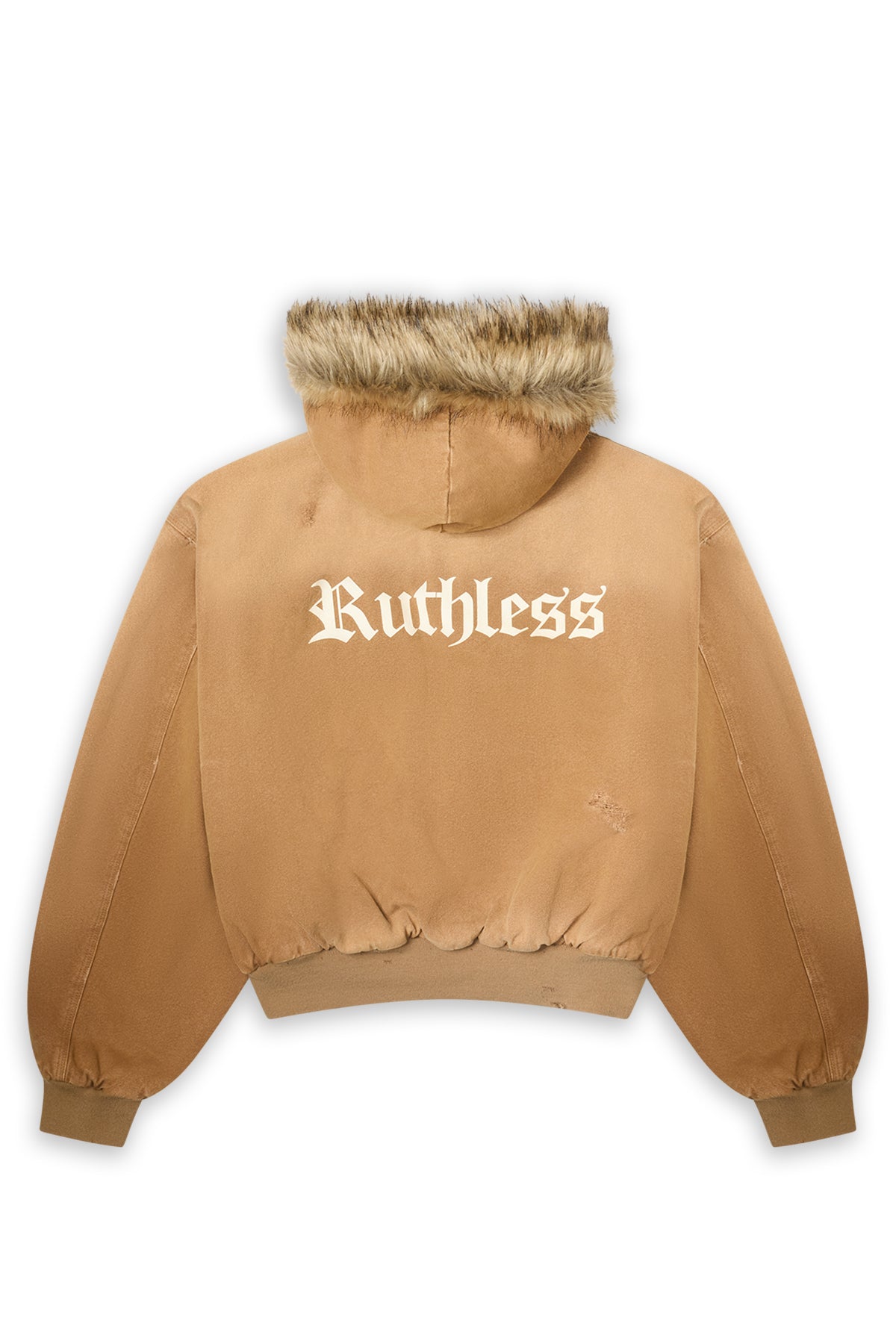 Protocol Index Detachable Fur Hoodied Work Jacket Beige