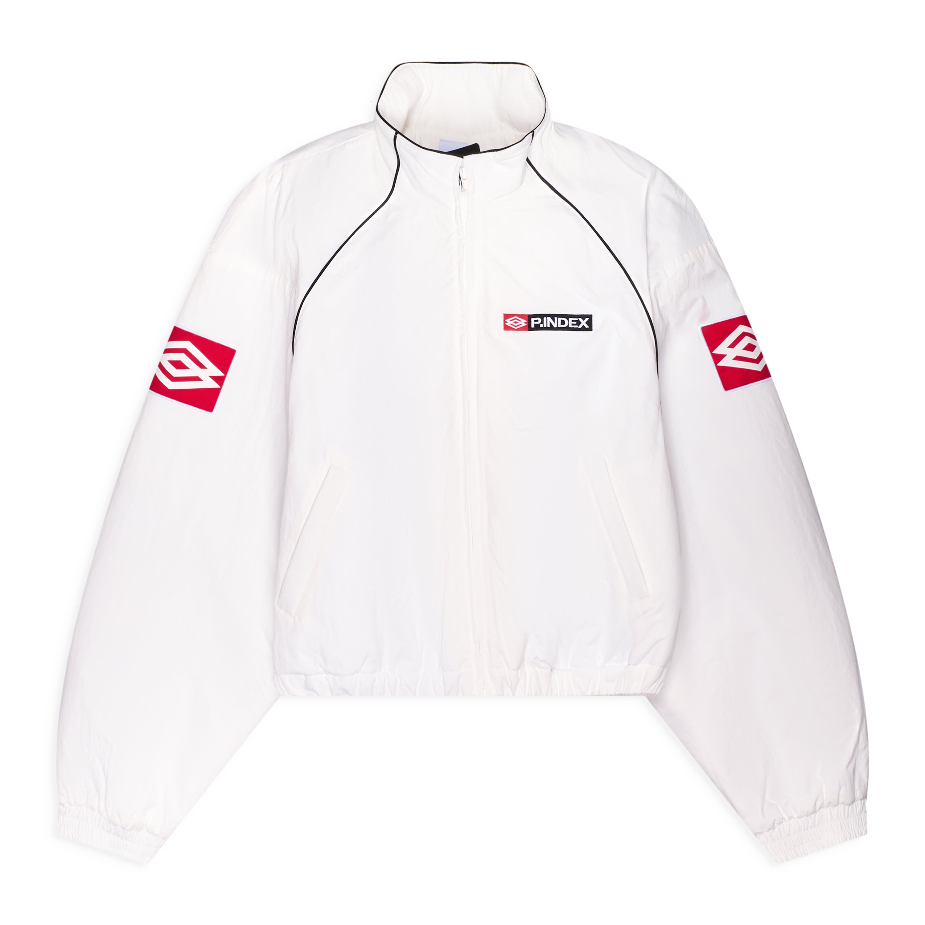 Protocol Index Exaggerated Shoulder Track Jacket White