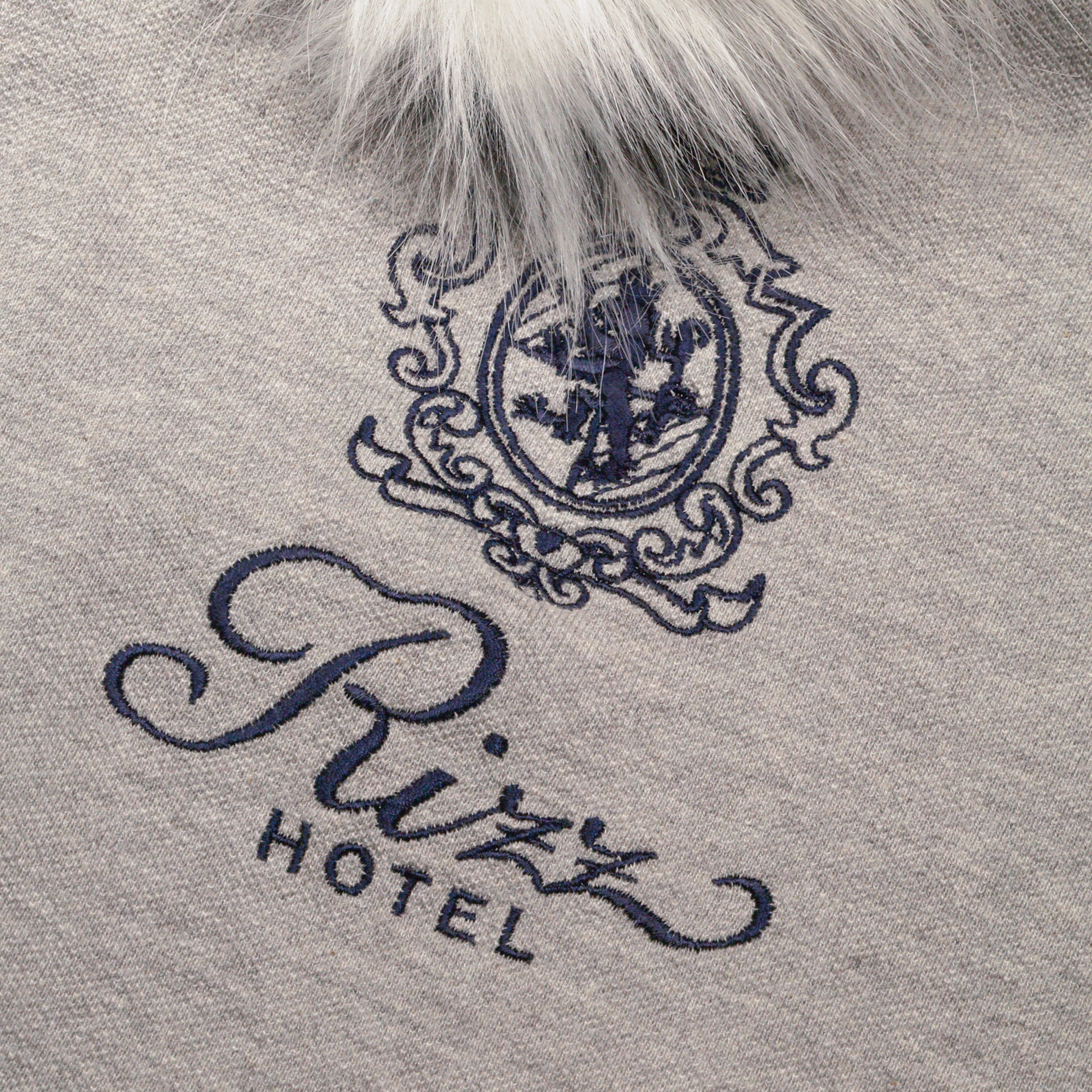 Protocol Index Fur Collar Layered Polo T Shirts Grey