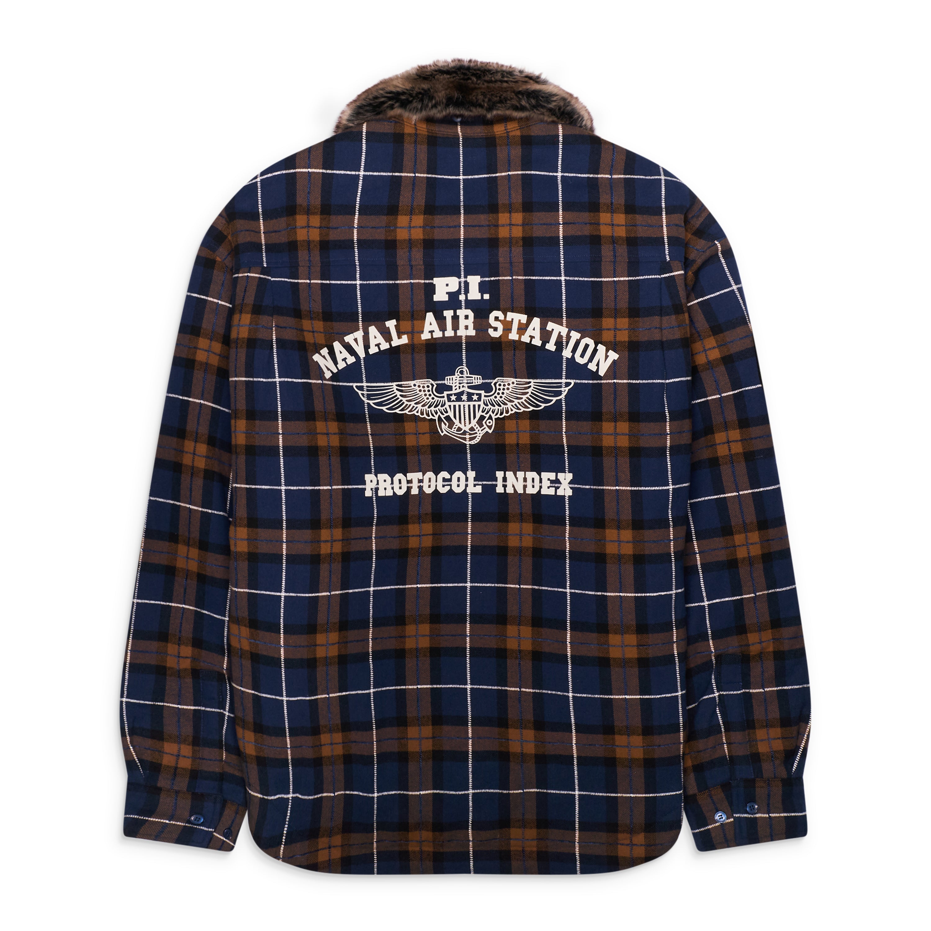 Protocol Index Fur Flannel Shirts Jacket Blue – ESSXNYC