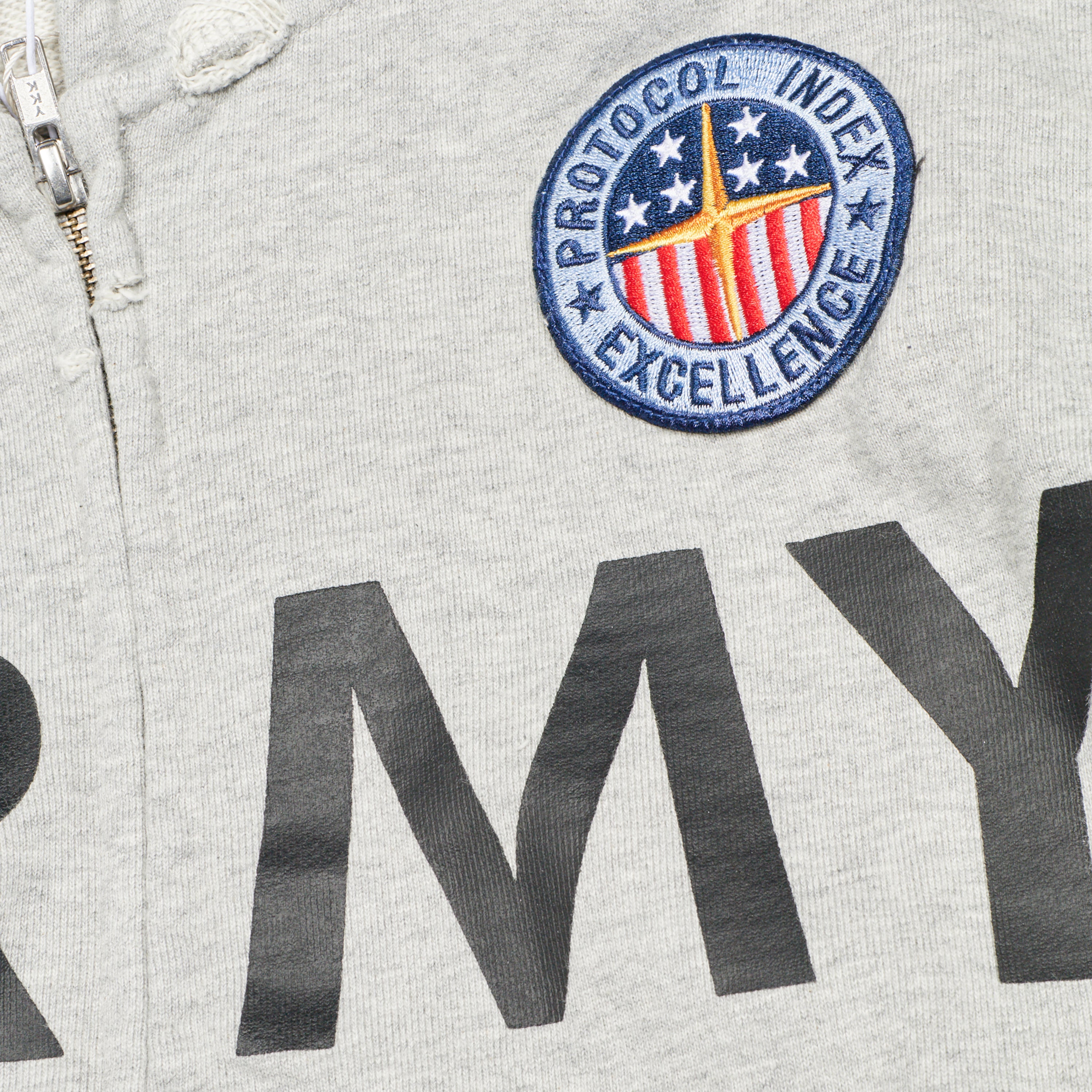 Protocol Index Reconstructed Sweatshirt Zip Hoodie Grey – ESSXNYC
