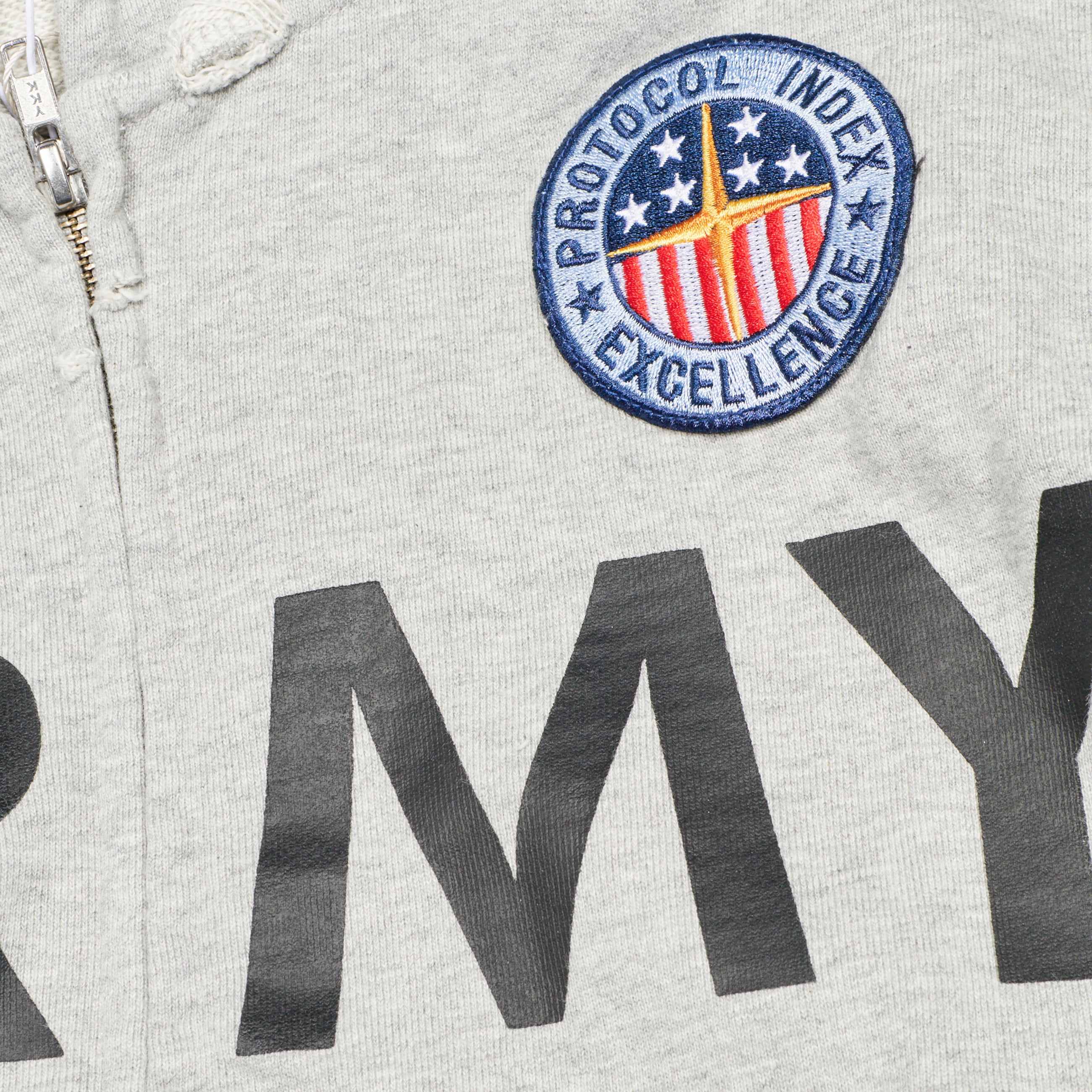 Protocol Index Reconstructed Sweatshirt Zip Hoodie Grey