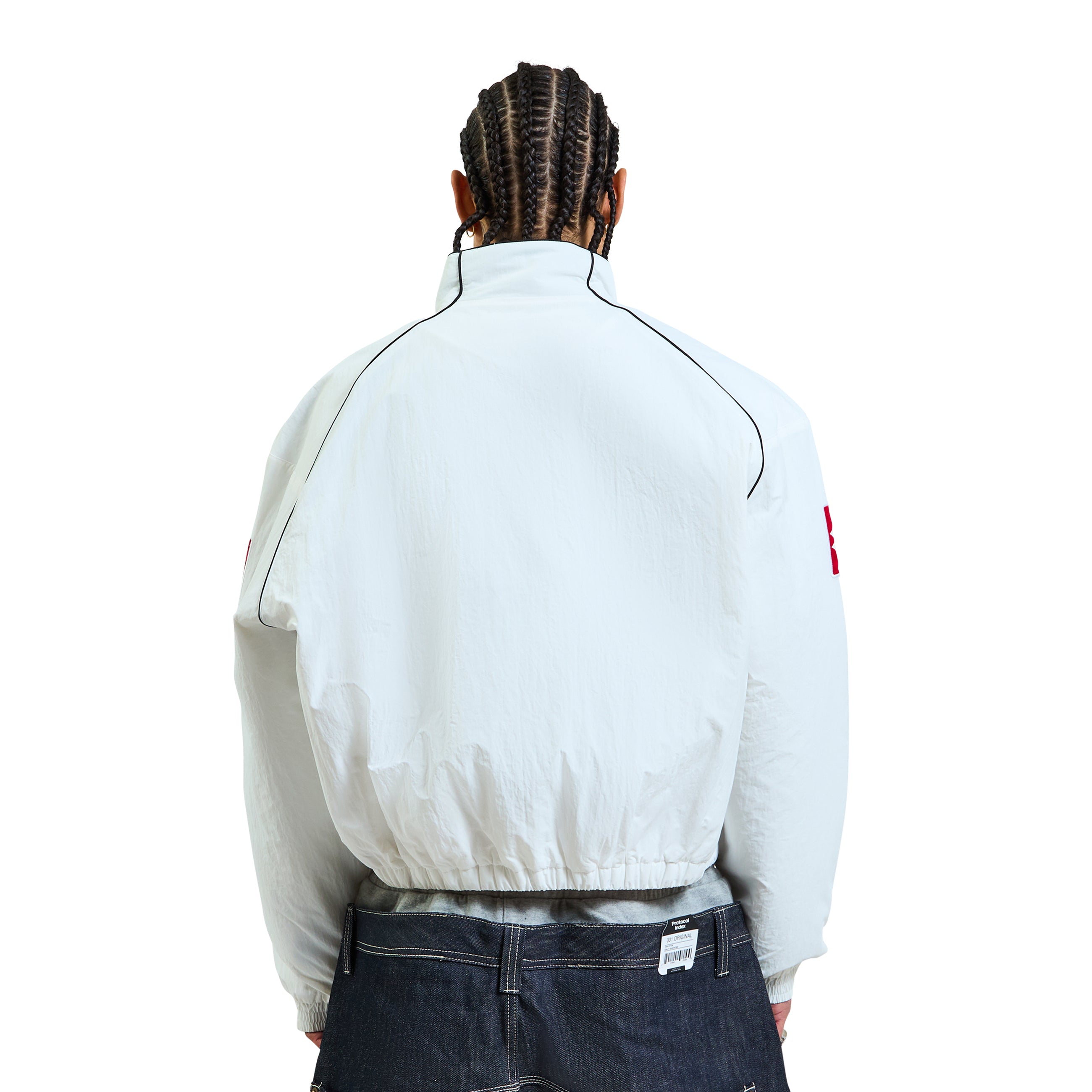 Protocol Index Exaggerated Shoulder Track Jacket White