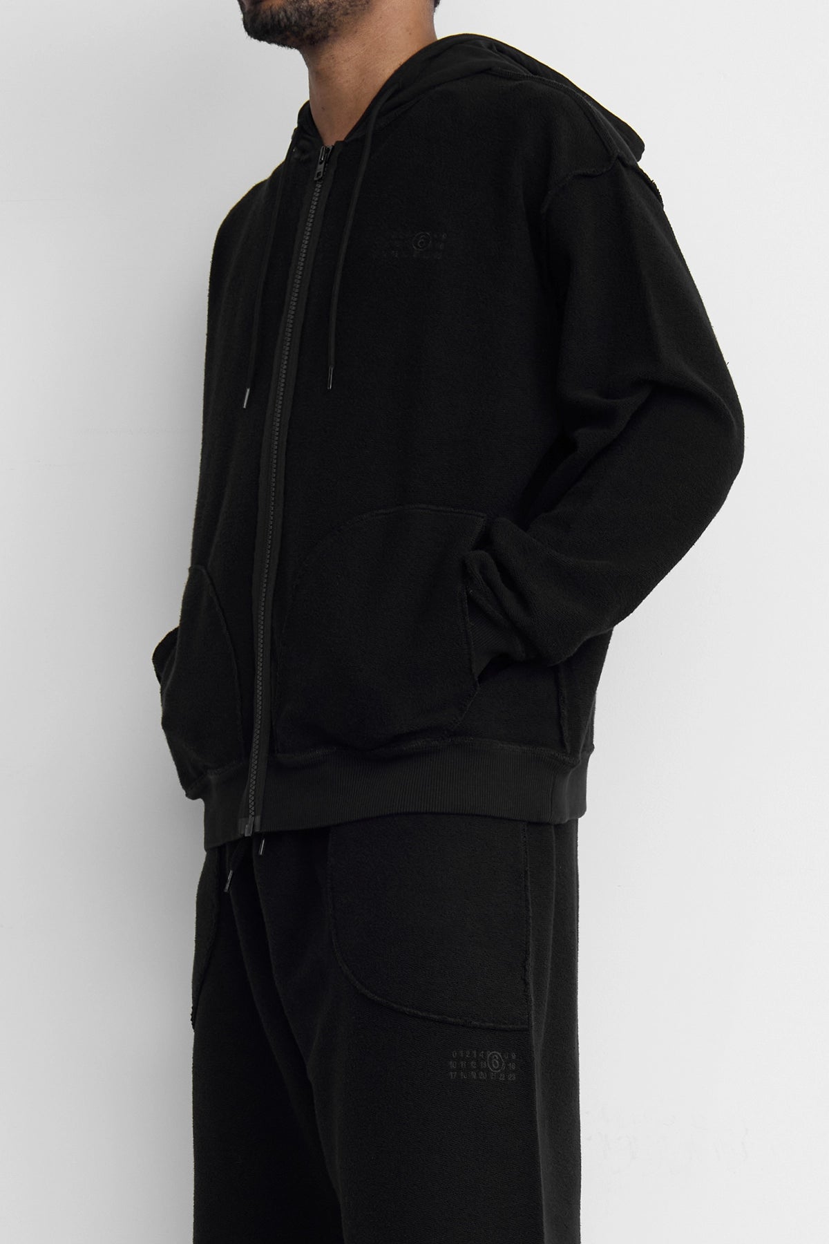 MM6 Sweat Zip Up Hoodie Black
