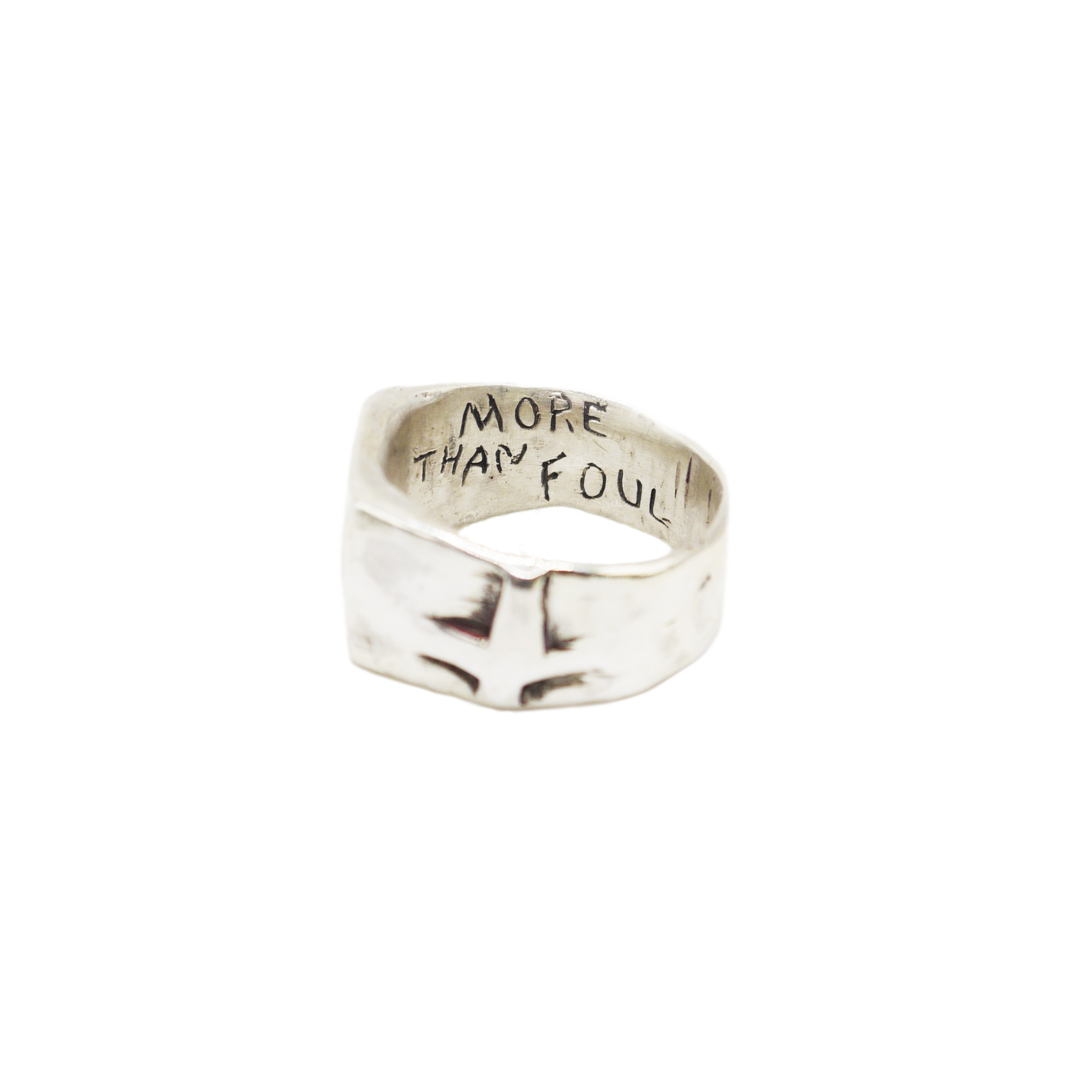 RODEO WORKWEAR CROSS RING SILVER