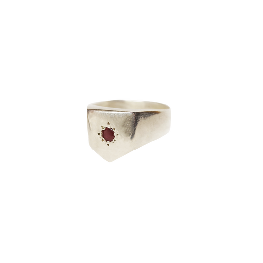 RODEO WORKWEAR RUBY POWER SIGNET RING
