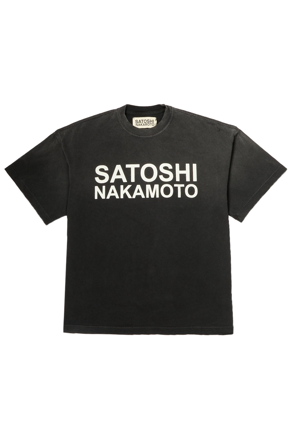 Satoshi Nakamoto Stencil Logo Tee Black