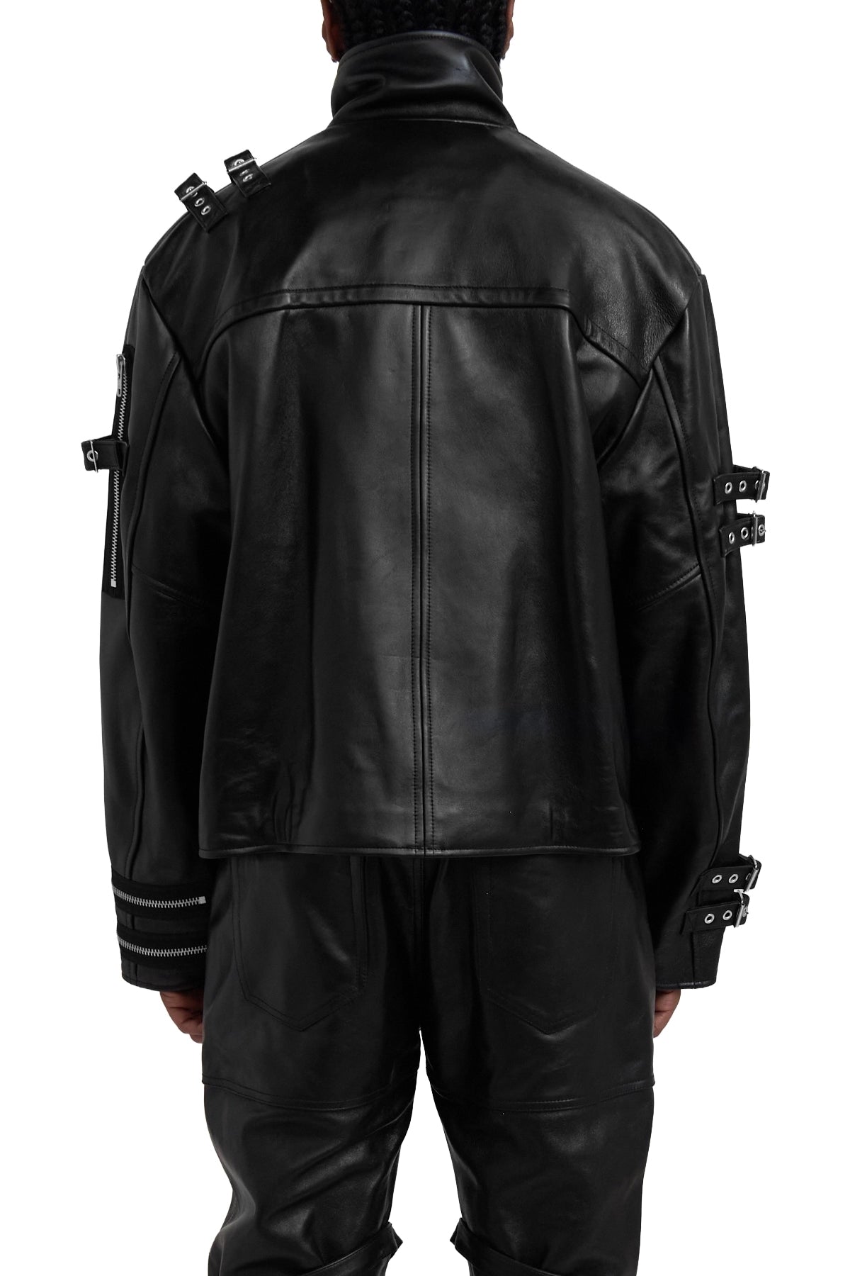 Doublet Buckle Overload Leather Jacket Black