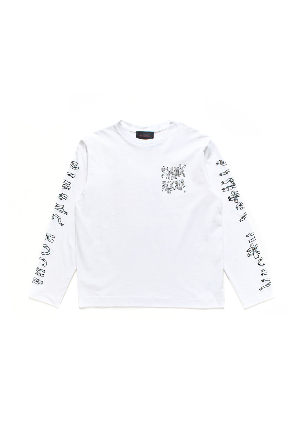 Simone Rocha Long Sleeve T-Shirt W/ Ribbon Logo Print White 11702